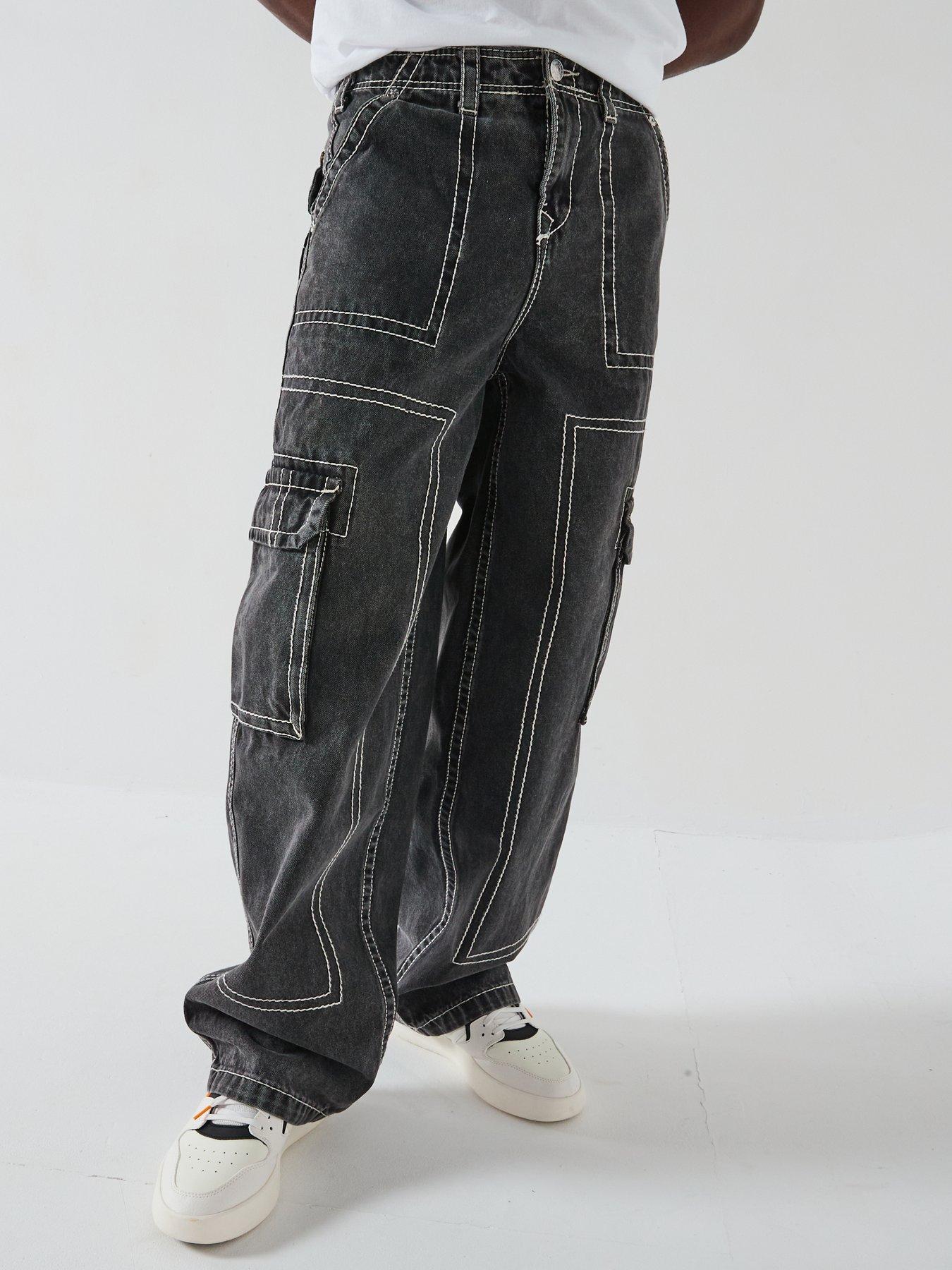 TRUE RELIGION Denim Big T Cargo Pants - Black | Littlewoods