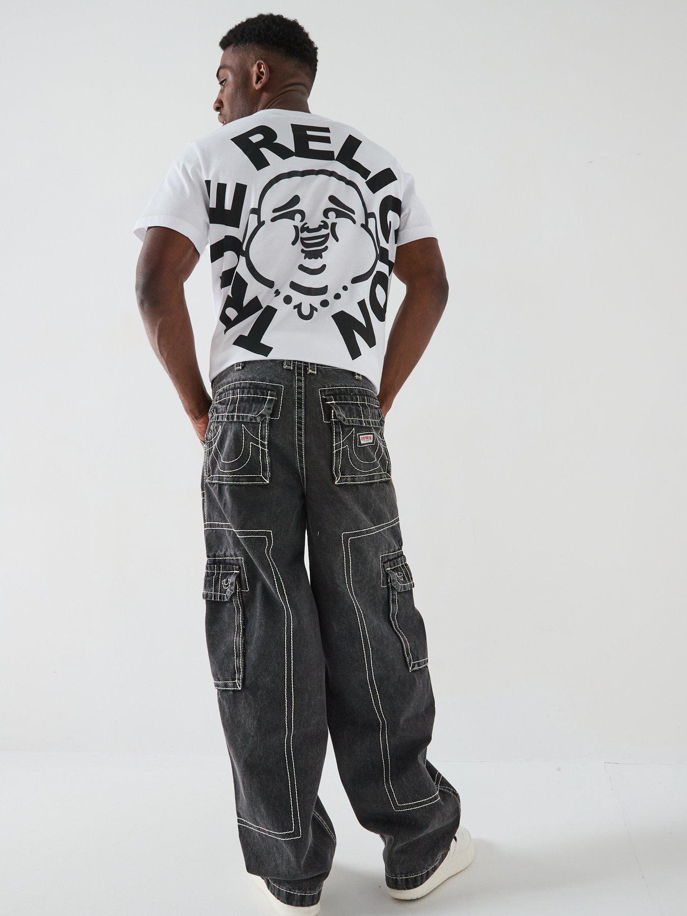 TRUE RELIGION Denim Big T Cargo Pants Black Littlewoods