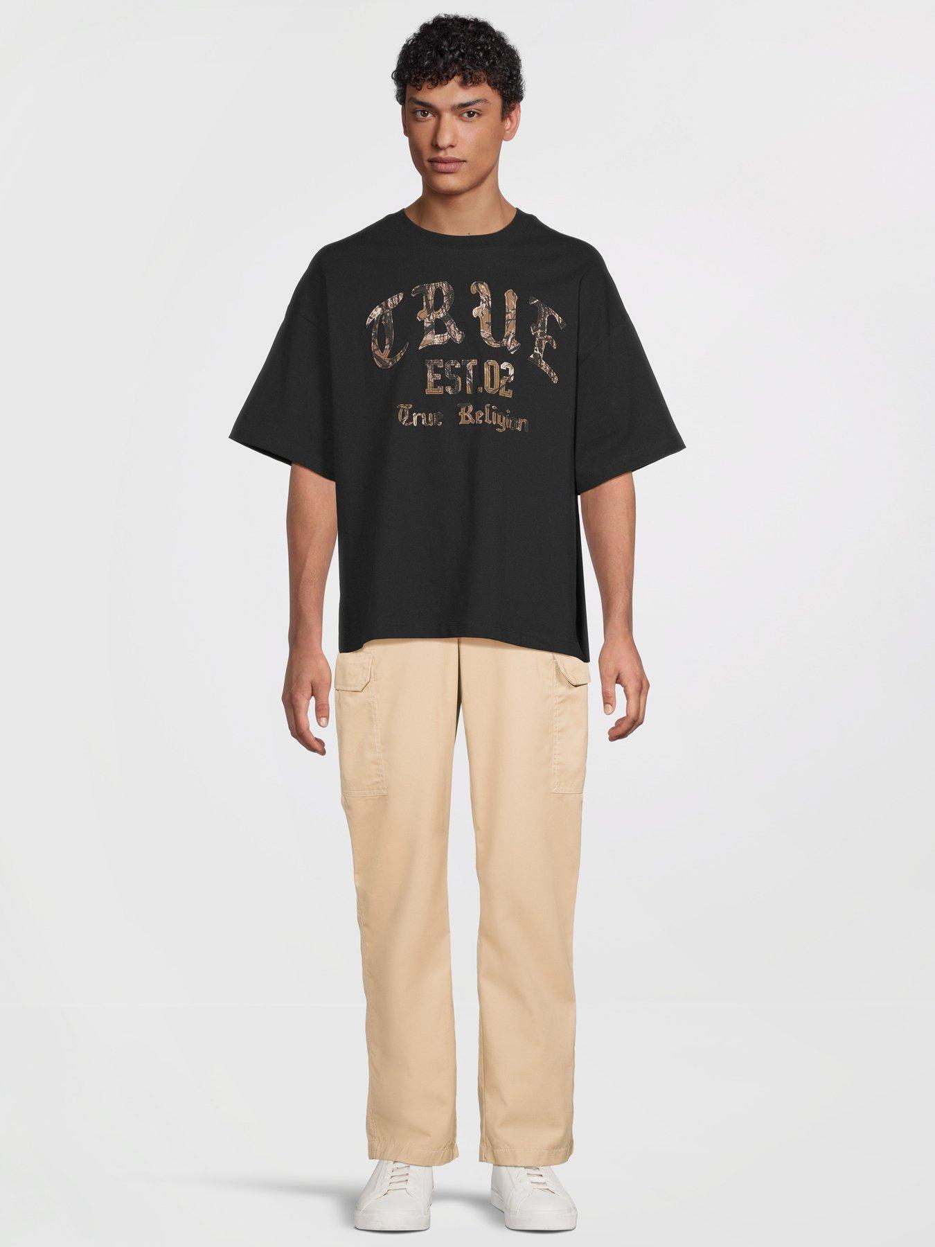 Image 3 of 5 of TRUE RELIGION Big T Cargo Trousers - Beige