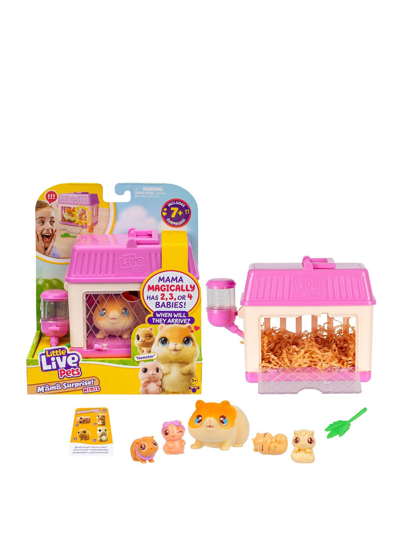 Little Live Pets Mama Surprise Minis Hamster Toy, Care For Your Mama Hamster in Their Hutch To Reveal 2, 3, or 4 Mini Babies