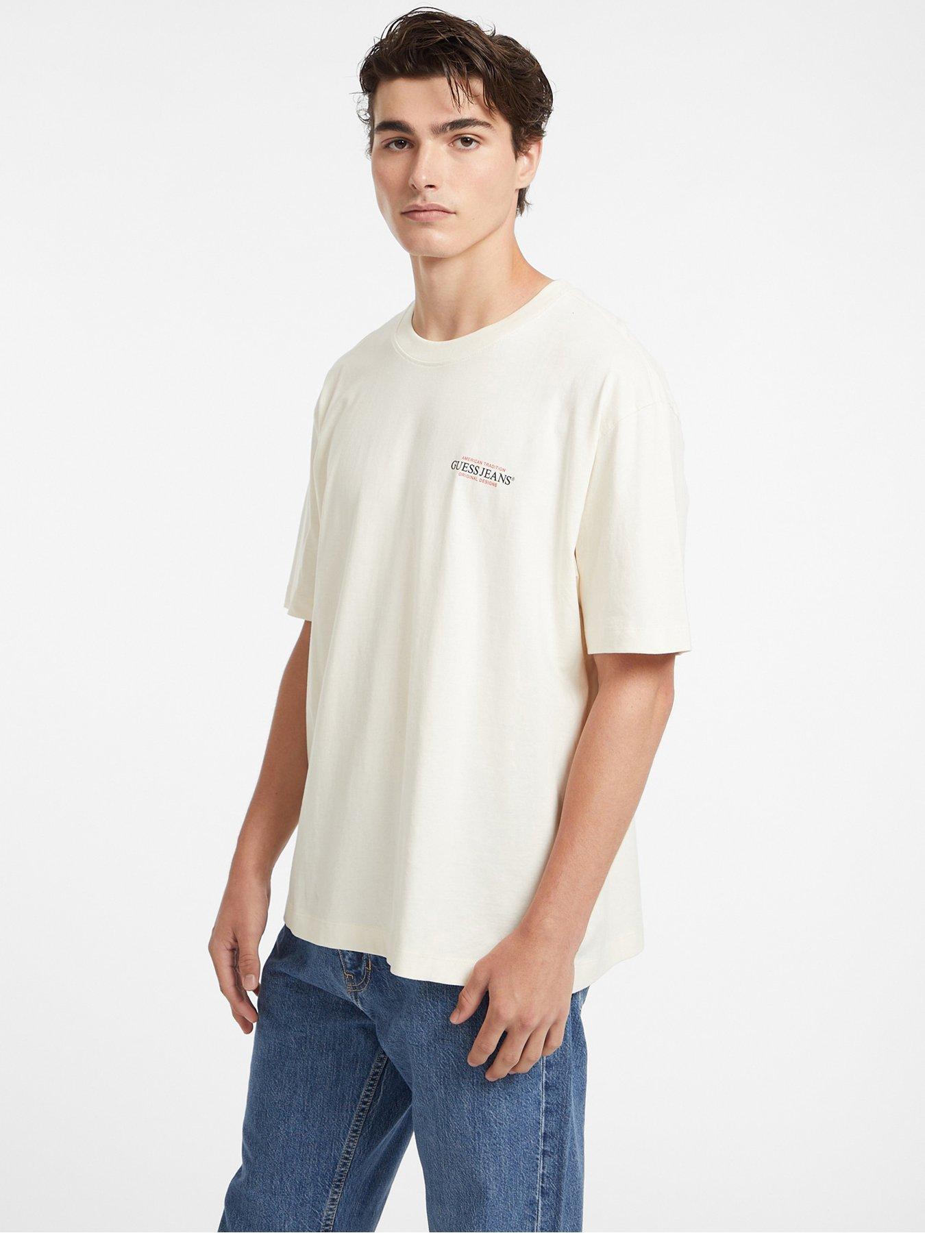 guess-jeans-short-sleeve-american-trad-t-shirt--cream