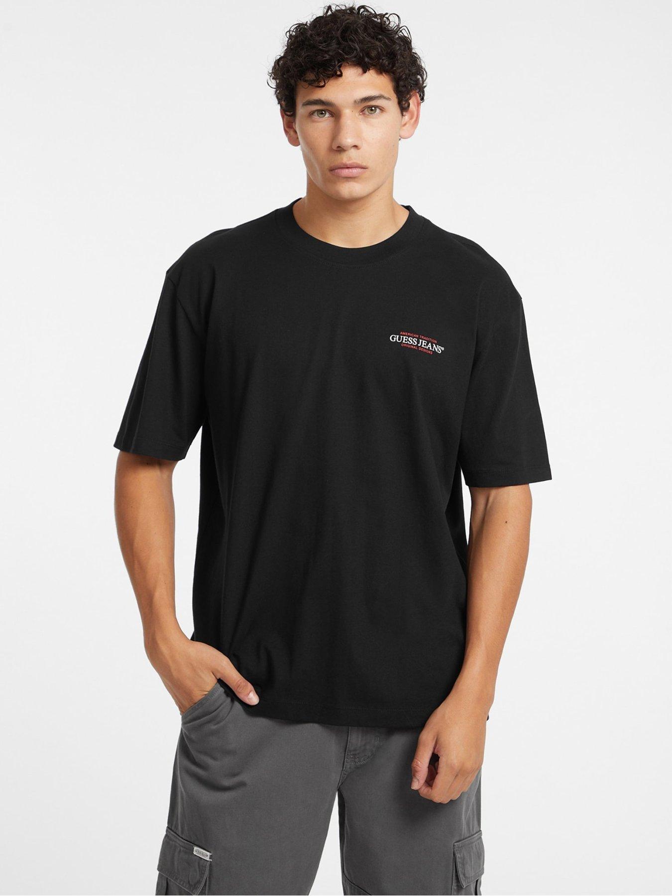 guess-jeans-short-sleeve-american-trad-t-shirt--black