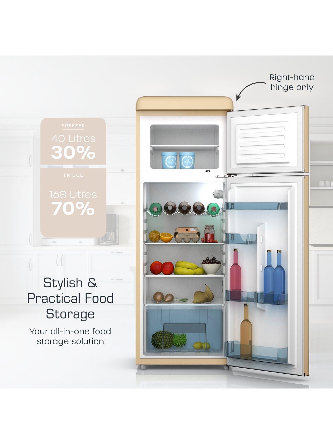  image of swan-sr11010cne-retro-cream-top-mounted-fridge-freezer-208l