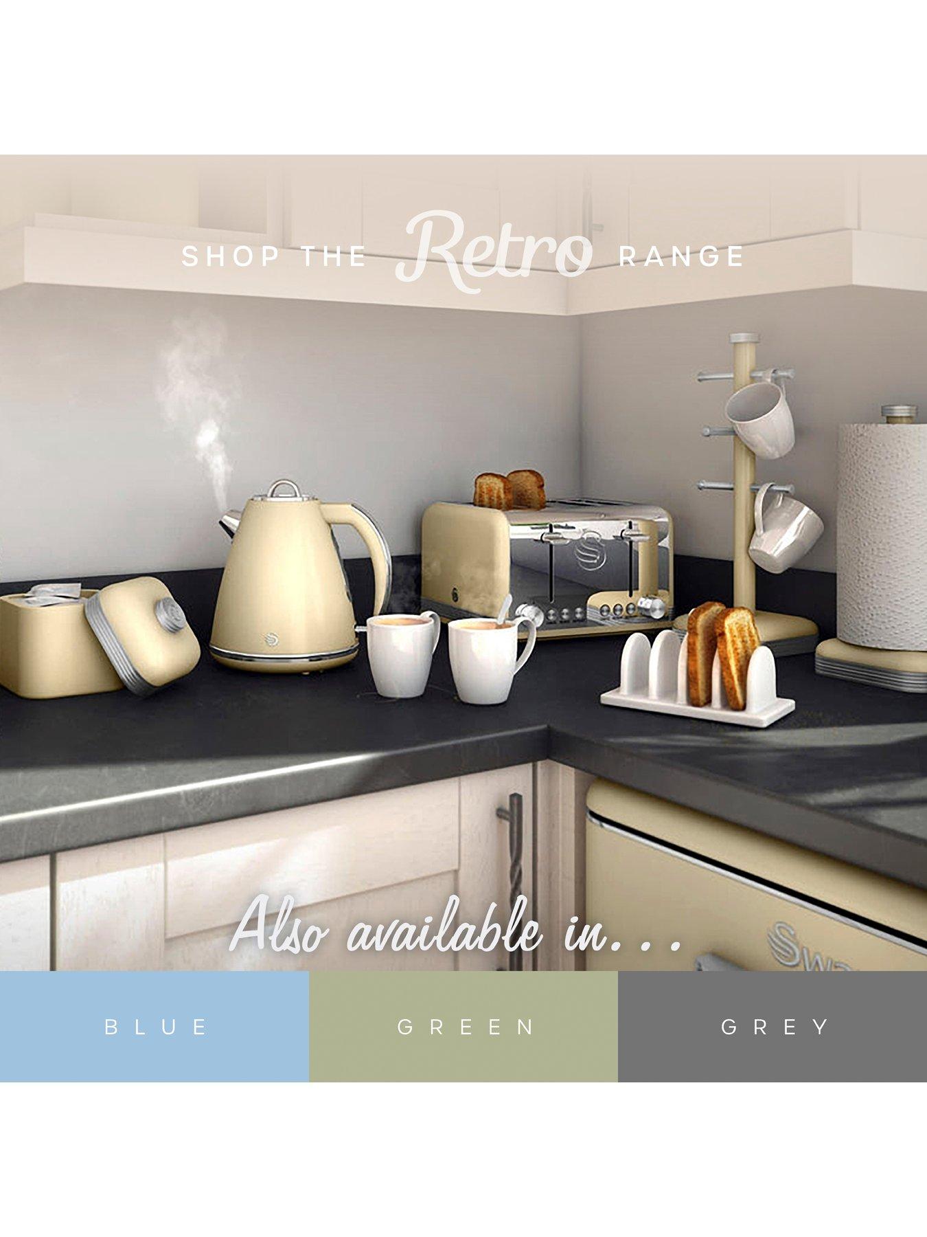 image of swan-sr11010cne-retro-cream-top-mounted-fridge-freezer-208l