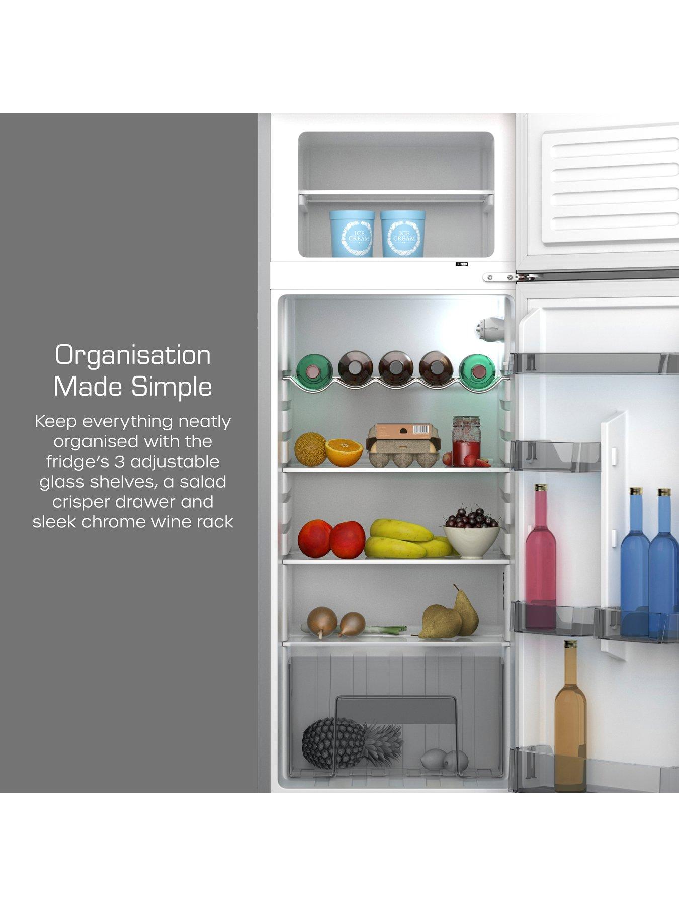  image of swan-sr11010grne-retro-grey-top-mounted-fridge-freezer-208l