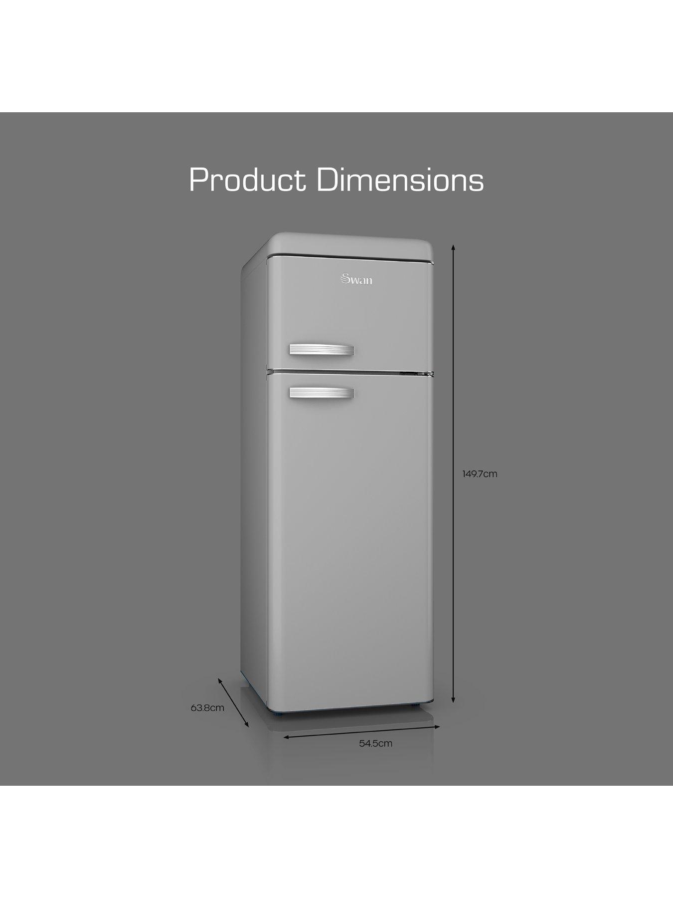  image of swan-sr11010grne-retro-grey-top-mounted-fridge-freezer-208l
