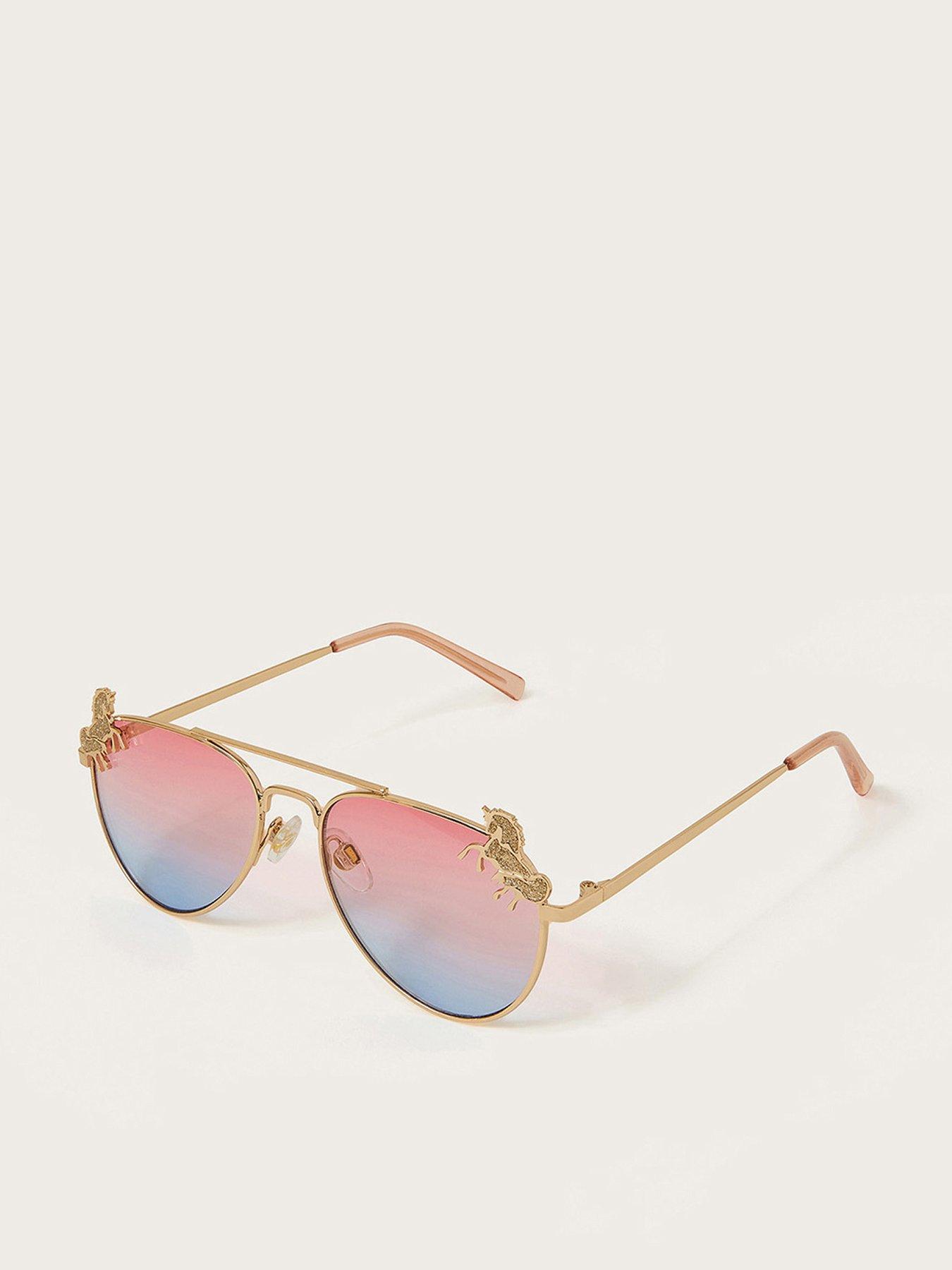 undefined Girls Unicorn Aviator Sunglasses - Gold