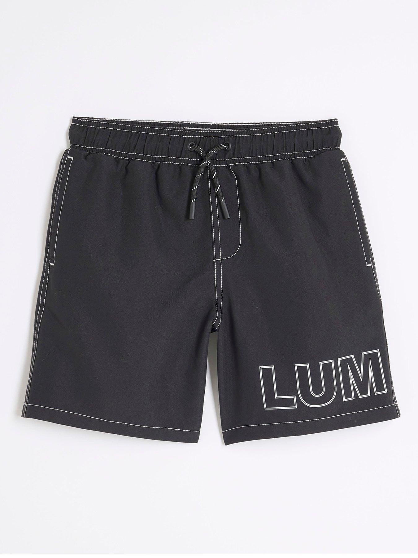  image of river-island-boys-luminis-swim-shorts-black
