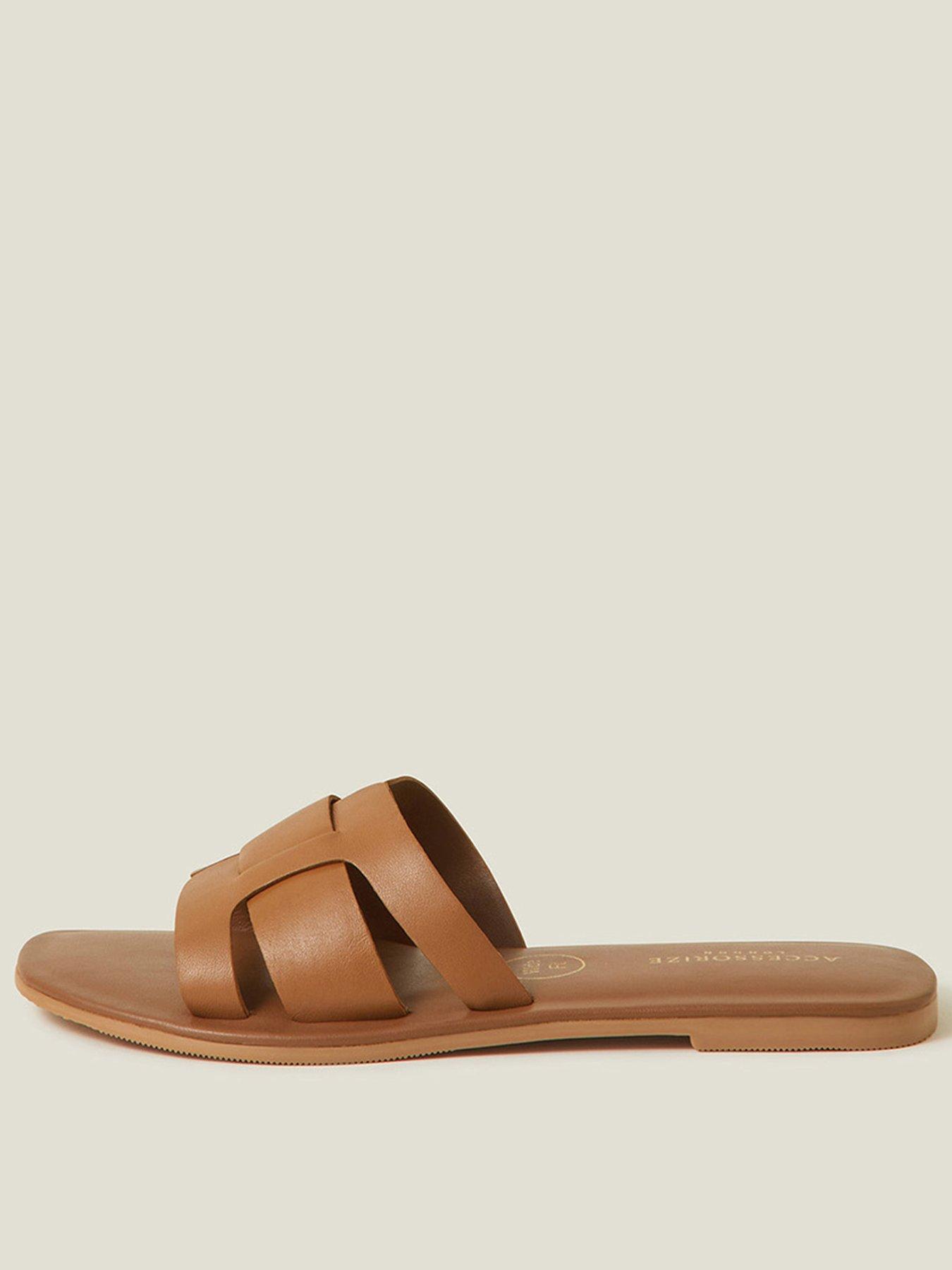  image of accessorize-geometric-cut-out-slider-tan
