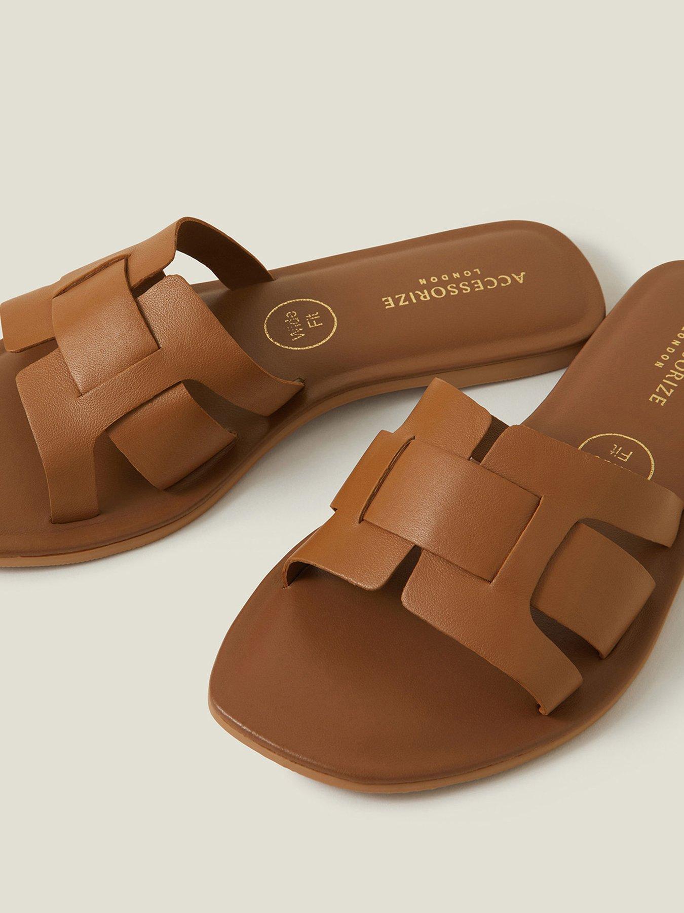  image of accessorize-geometric-cut-out-slider-tan