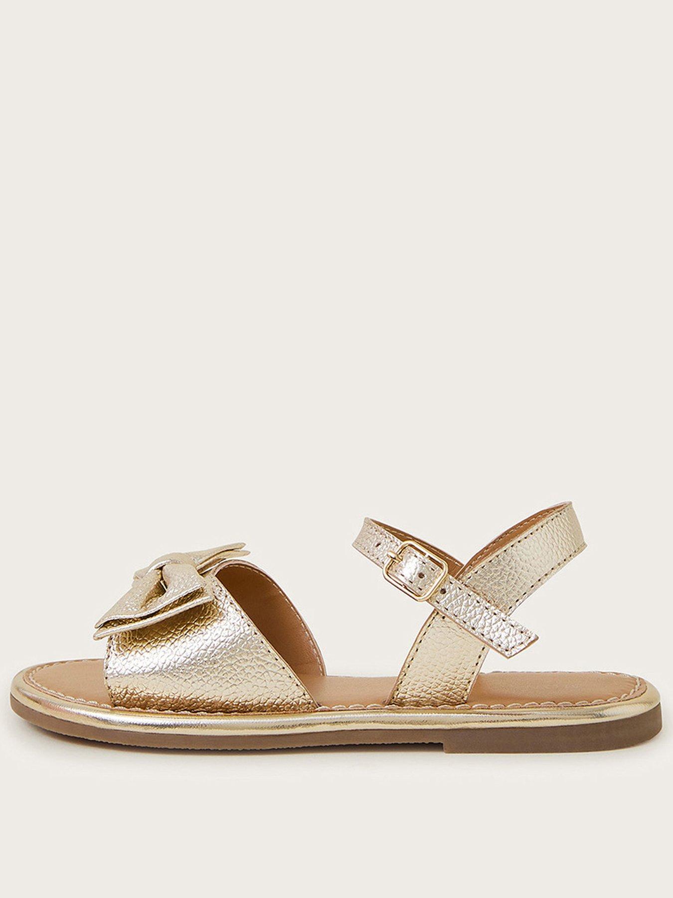 monsoon-girls-leather-bow-sandal-gold