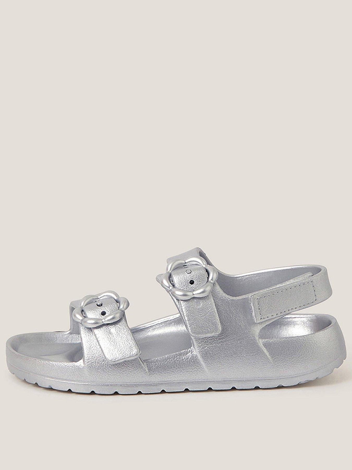 monsoon-girls-metallic-sliders-silver