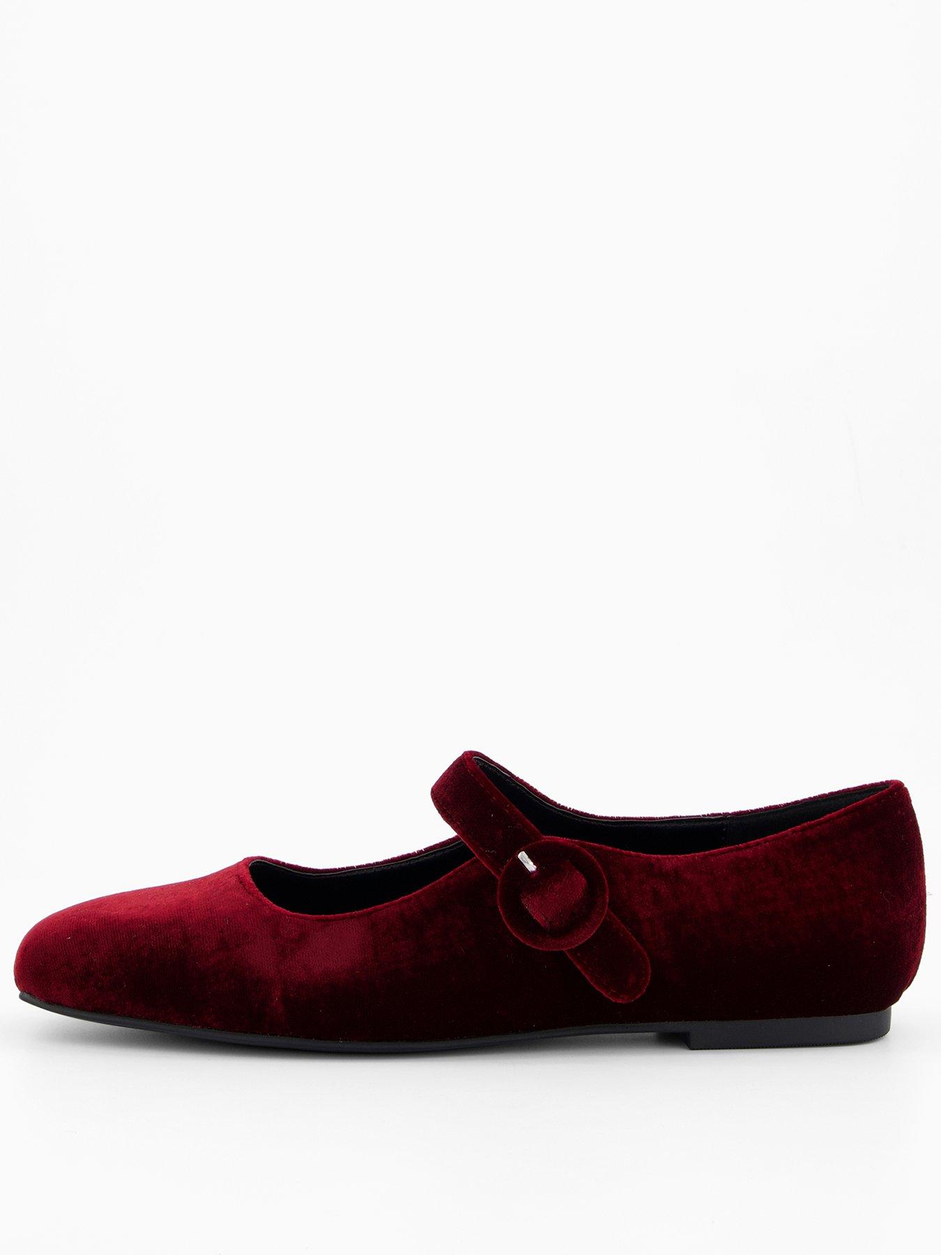 undefined Velvet Ballet Pumps - Red Velvet