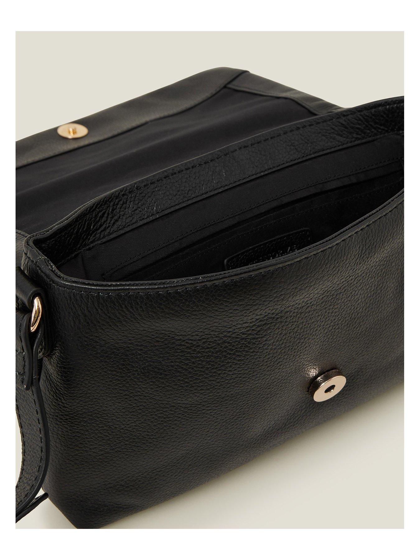  image of accessorize-leather-weave-cross-body-bag-black