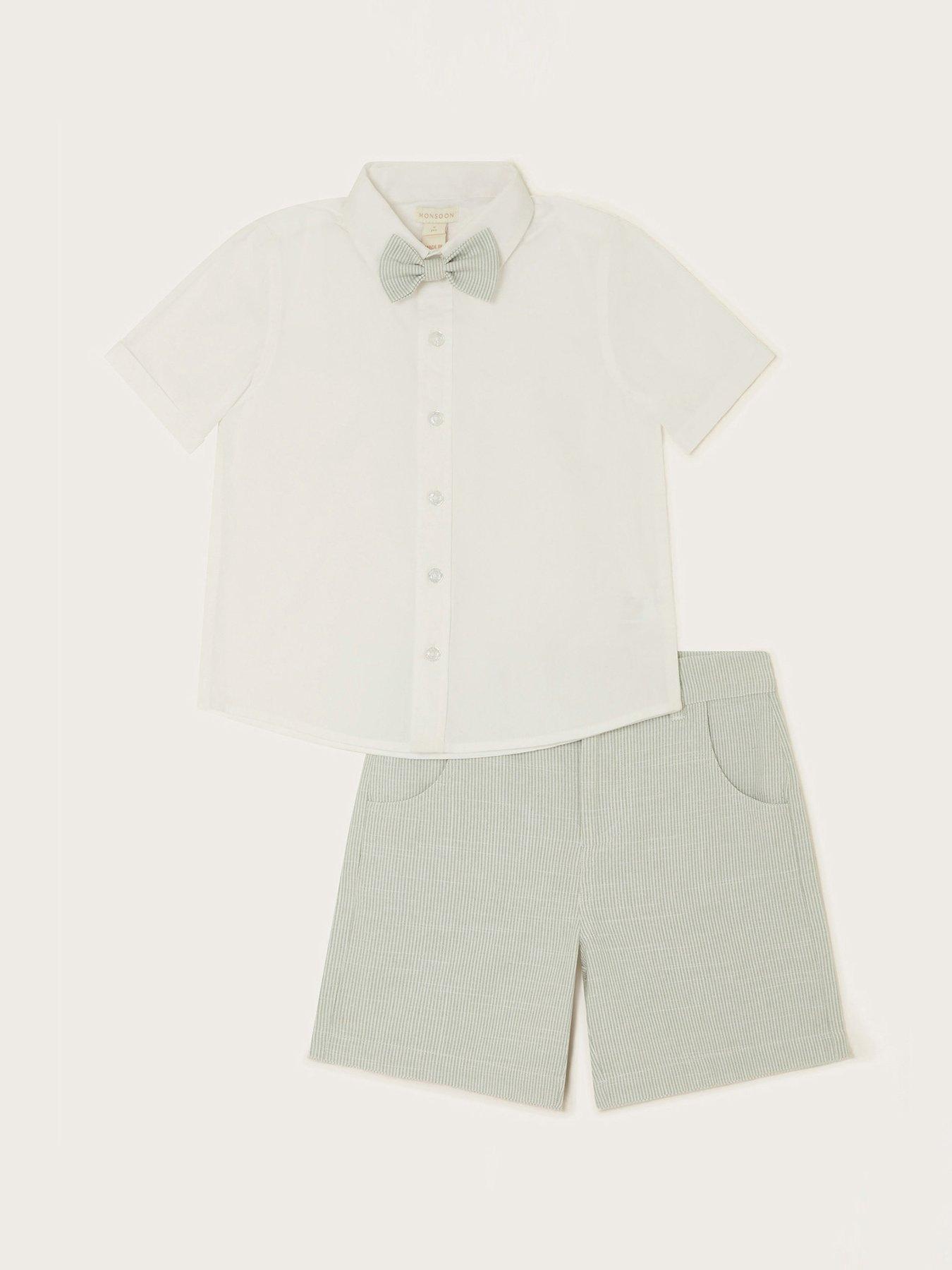  image of monsoon-boys-3-piece-shirt-set-with-stripe-green