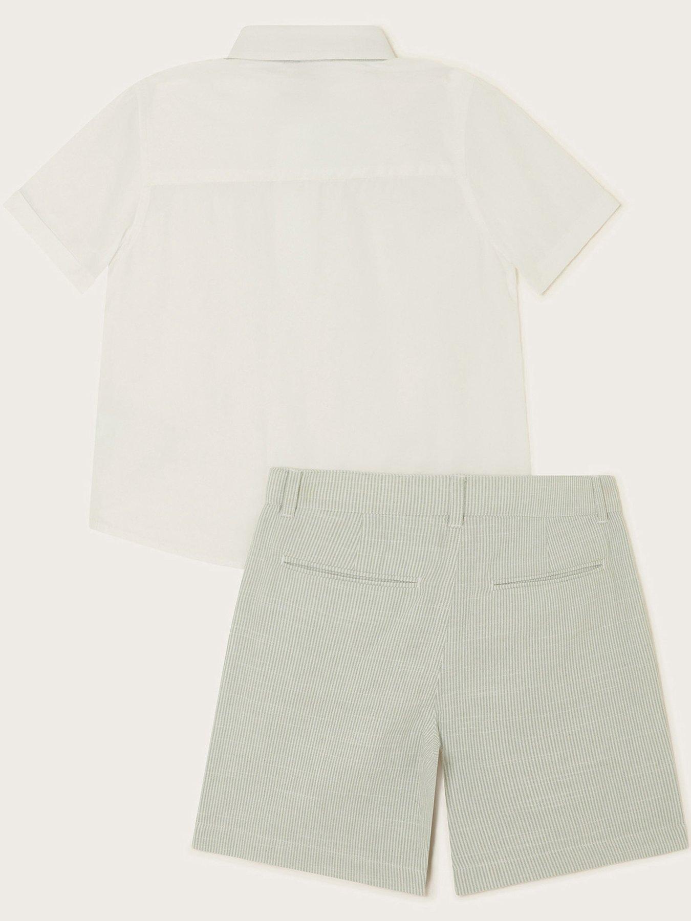  image of monsoon-boys-3-piece-shirt-set-with-stripe-green