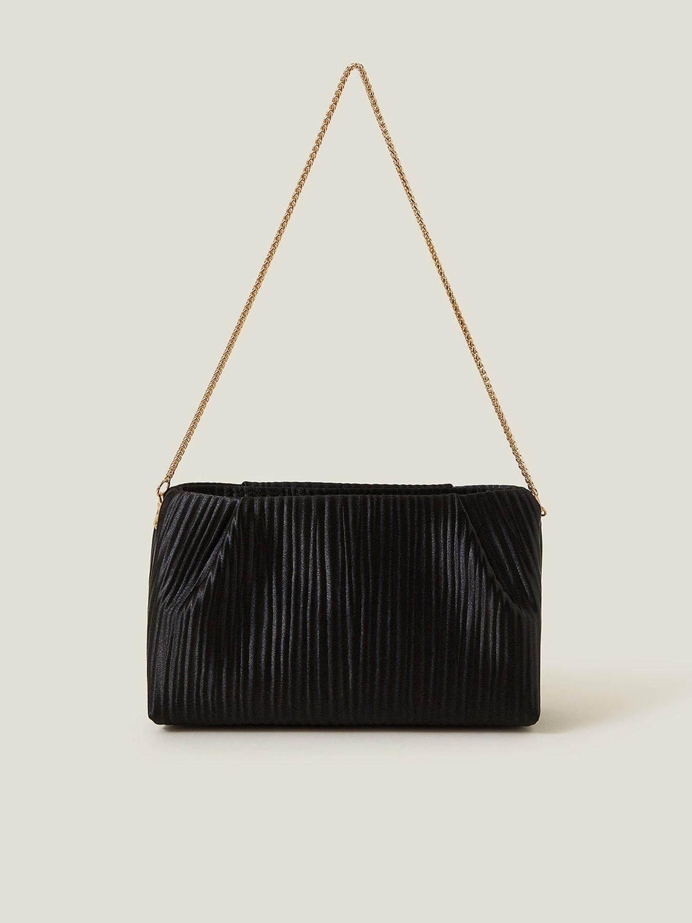 accessorize-satin-pleated-clutch-black