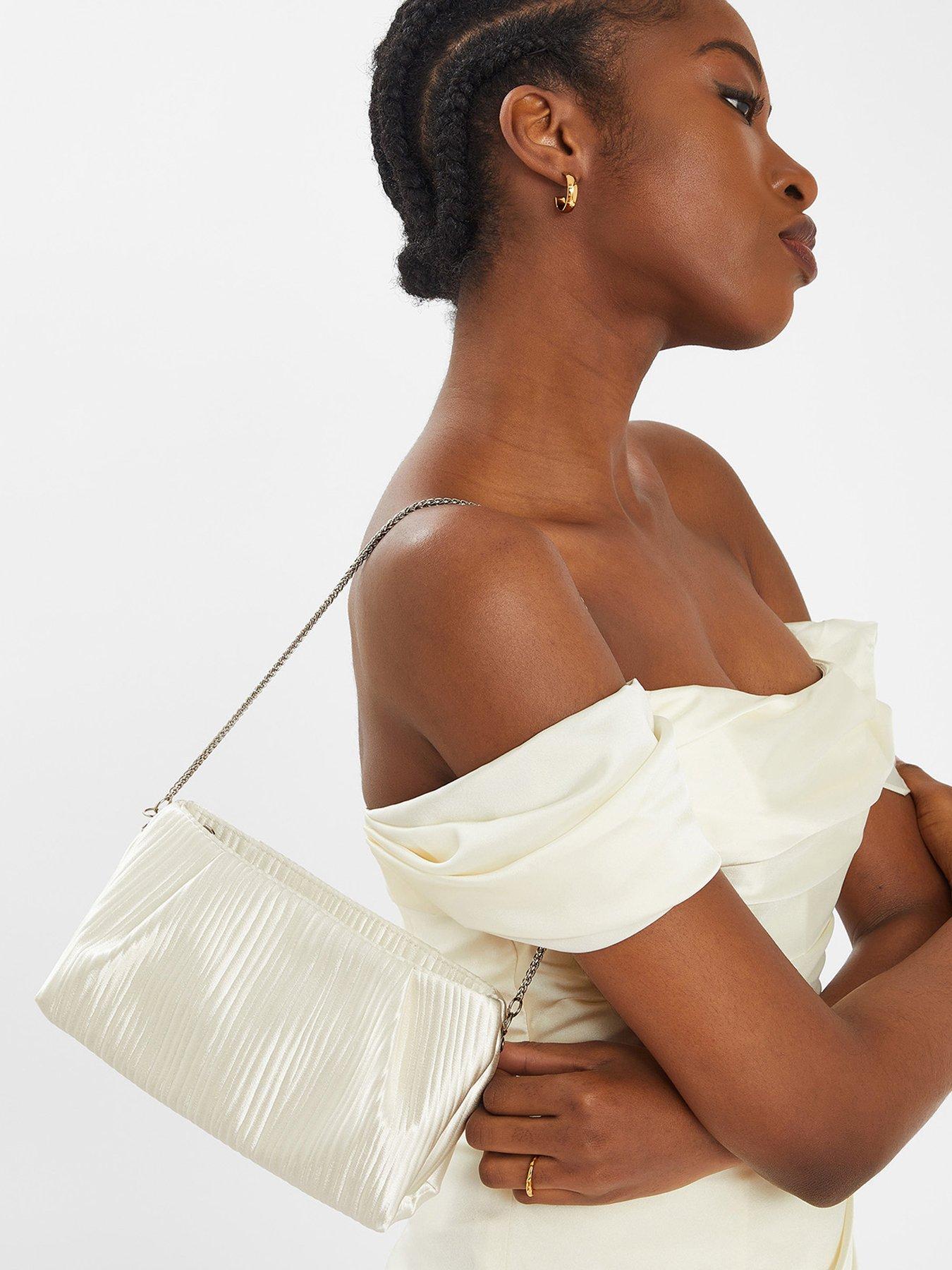 Ivory Sculpted Clutch main image 1