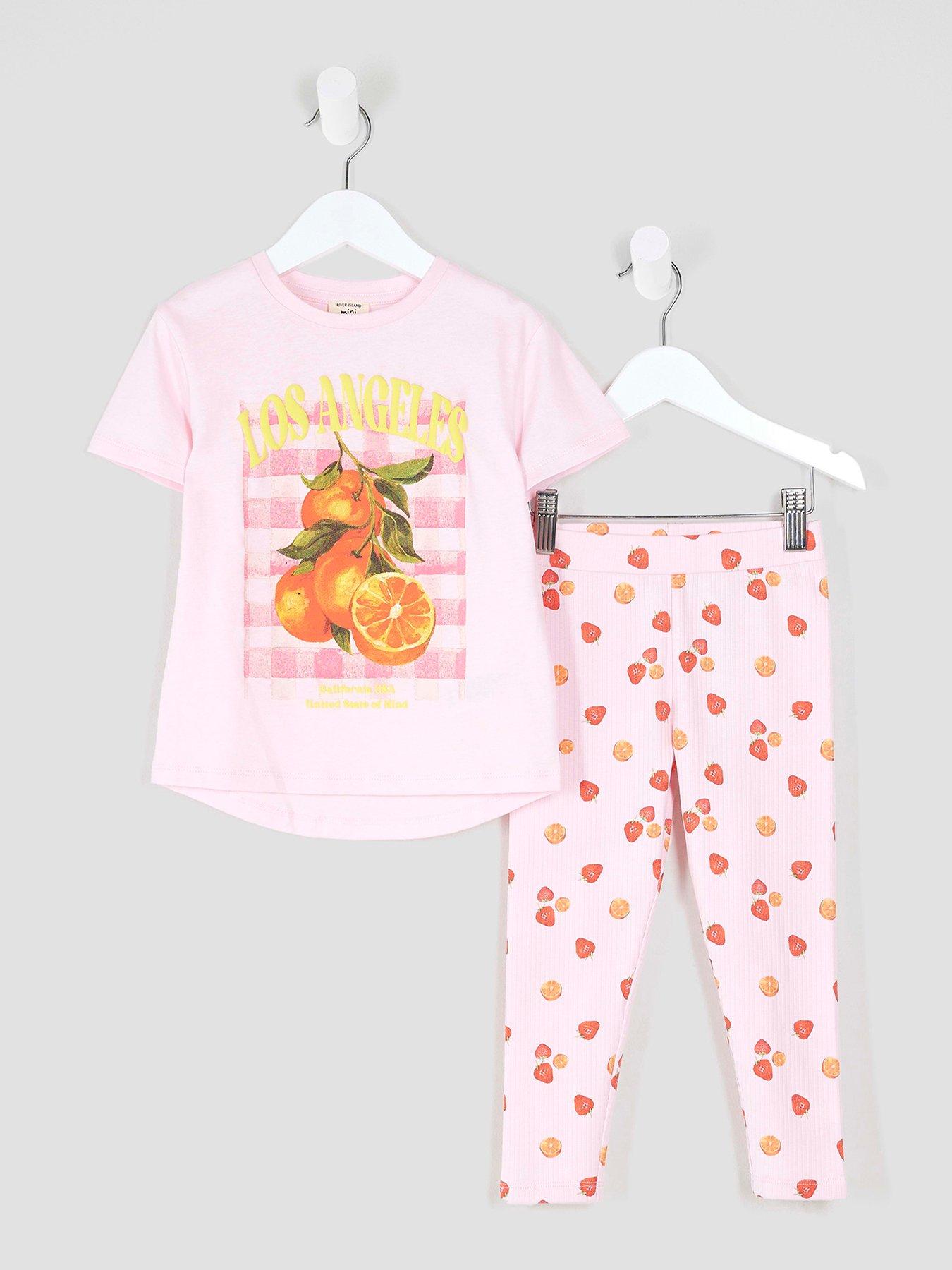river-island-mini-girls-orange-print-t-shirt-amp-leggings-set-pink
