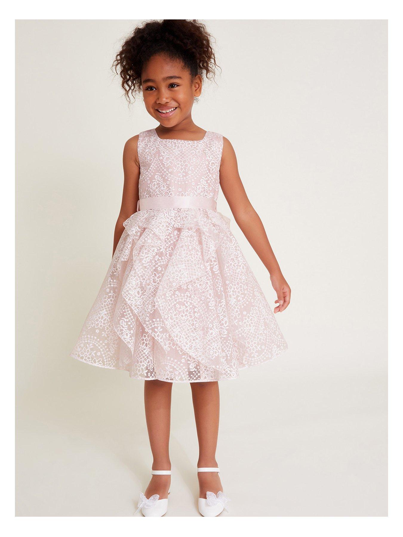 undefined Girls Illena Cancan Lace Dress - Pink