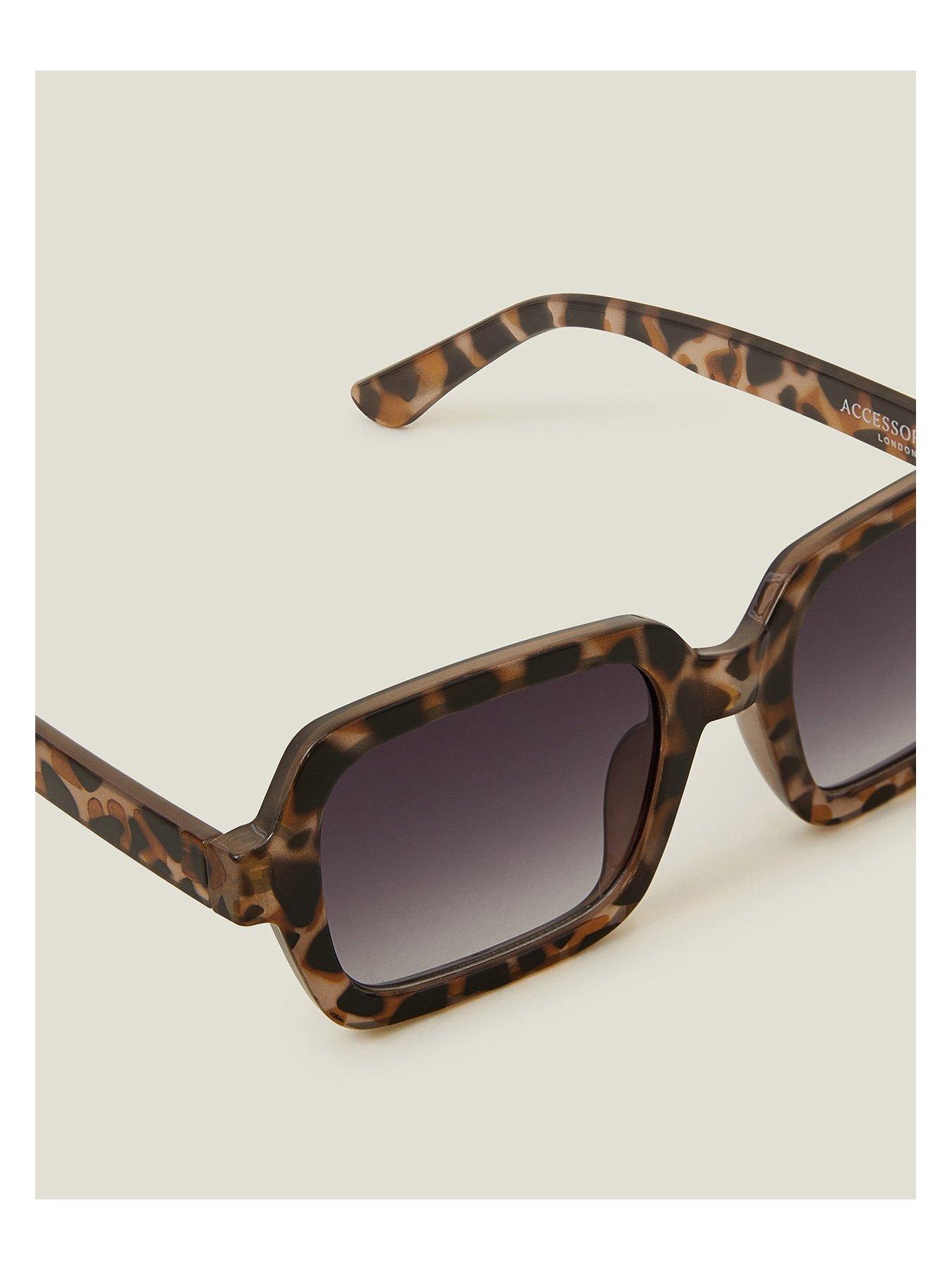  image of accessorize-crystal-pink-tort-square-sunglasses-pink