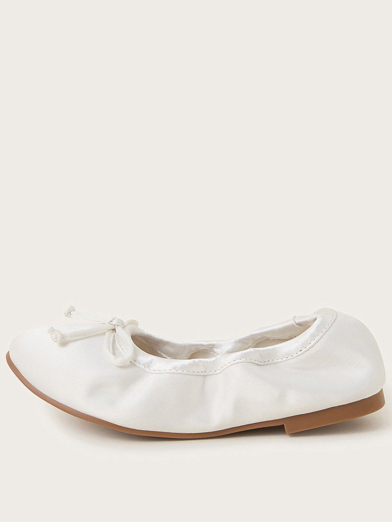  image of monsoon-girls-foldable-satin-ballerina-flats-ivory