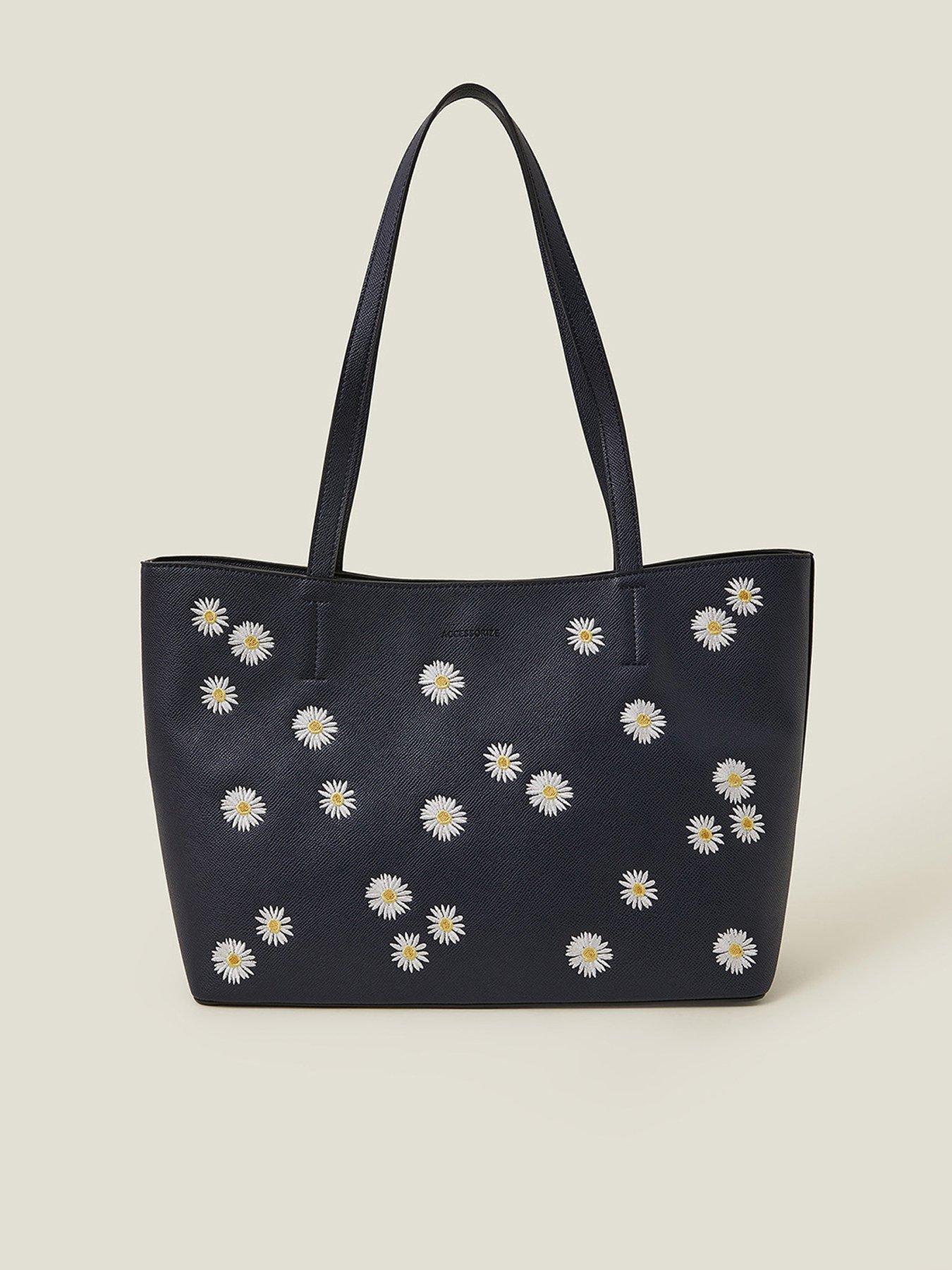  image of accessorize-daisy-tote-bag-navy