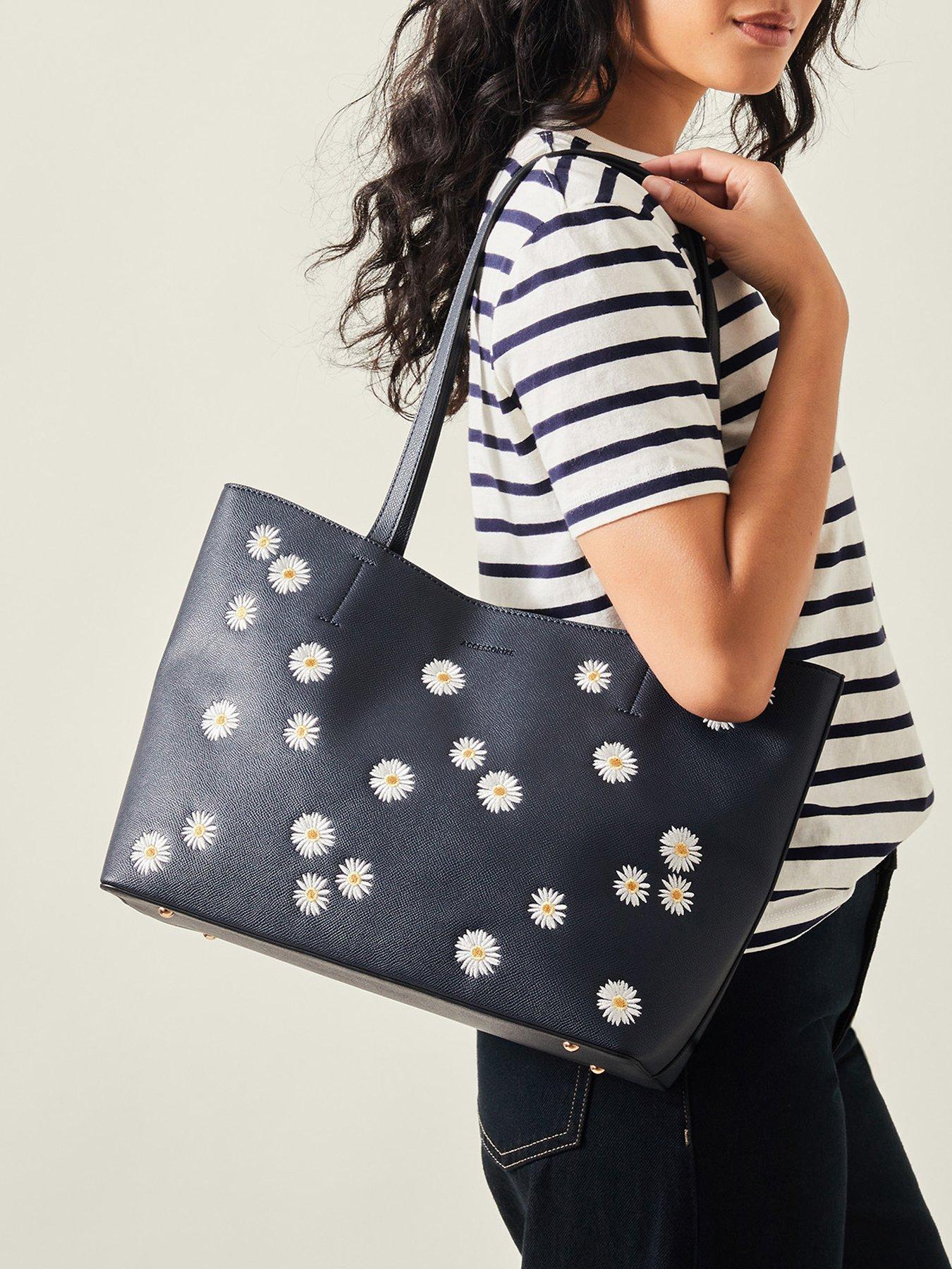  image of accessorize-daisy-tote-bag-navy