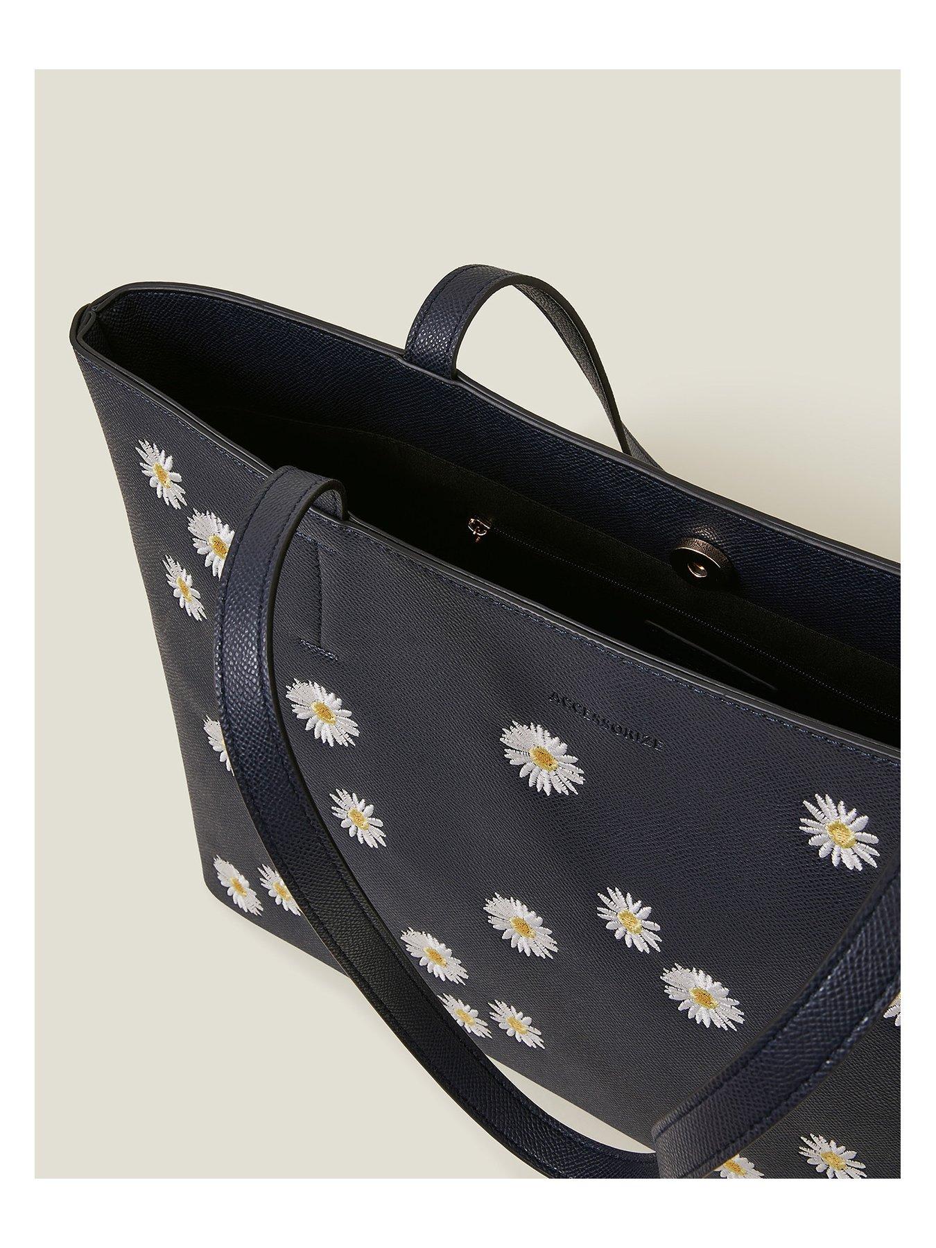  image of accessorize-daisy-tote-bag-navy