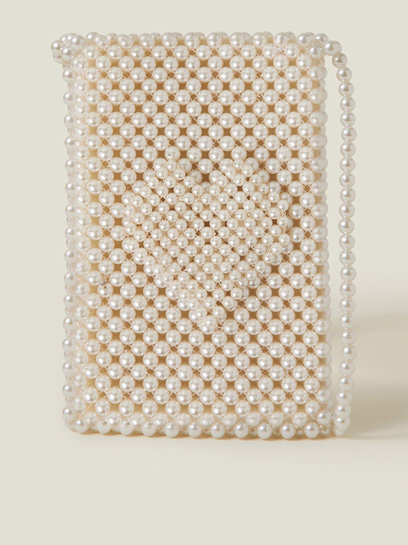 undefined Bridal Pearl Phone Bag - Ivory