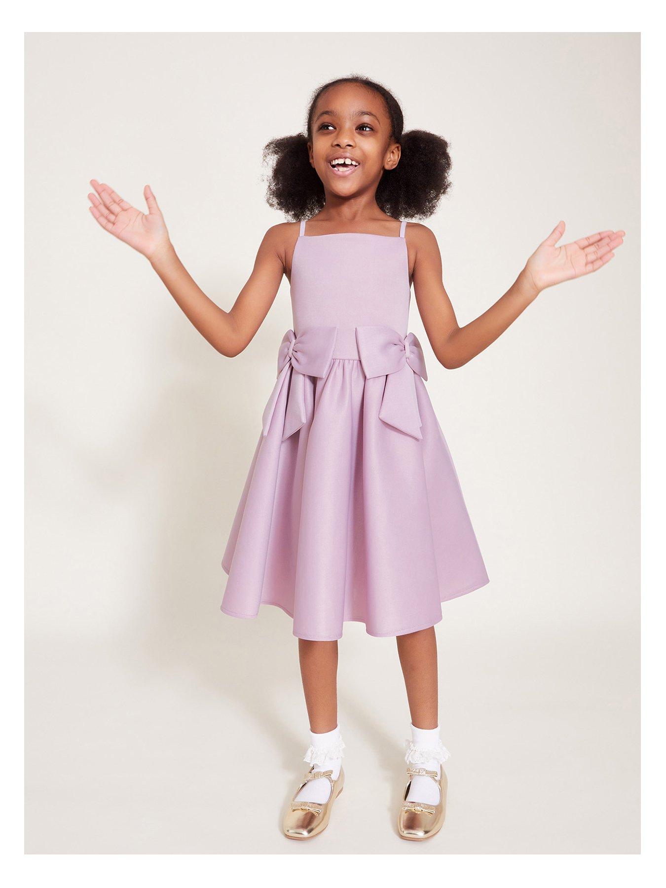  image of monsoon-girls-two-bow-scuba-dress-lilac