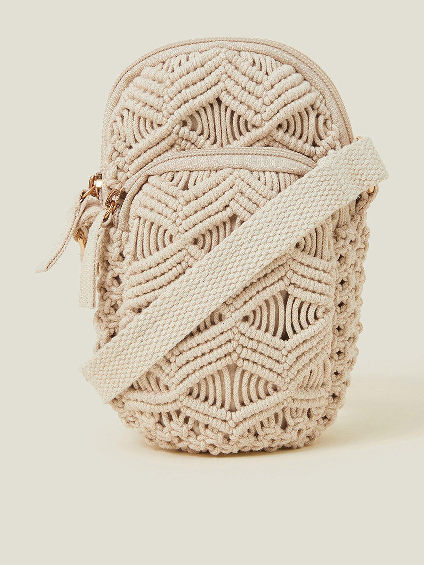 undefined Macrame Phone Bag - Cream
