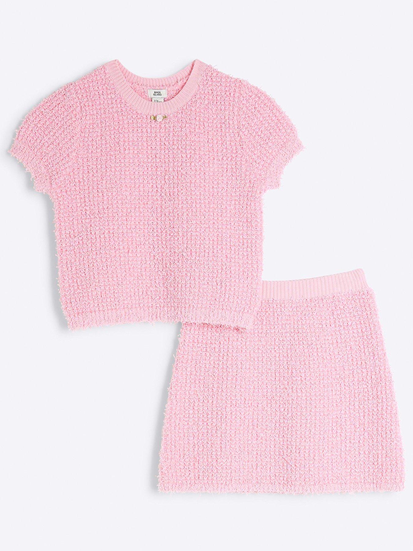 river-island-girls-t-shirt-and-a-line-skirt-set-pink