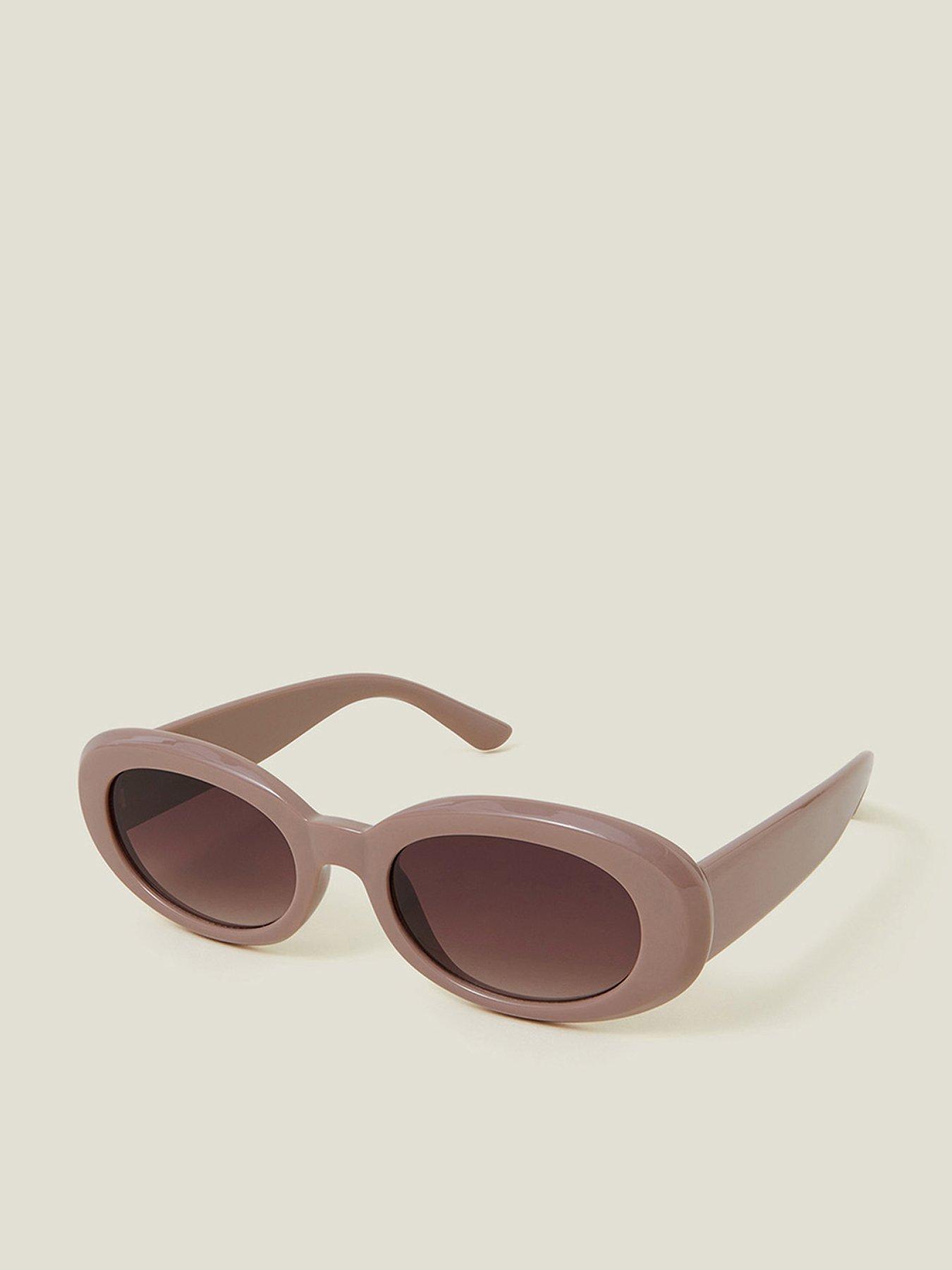  image of accessorize-chunky-mocha-oval-sunglasses-mocha