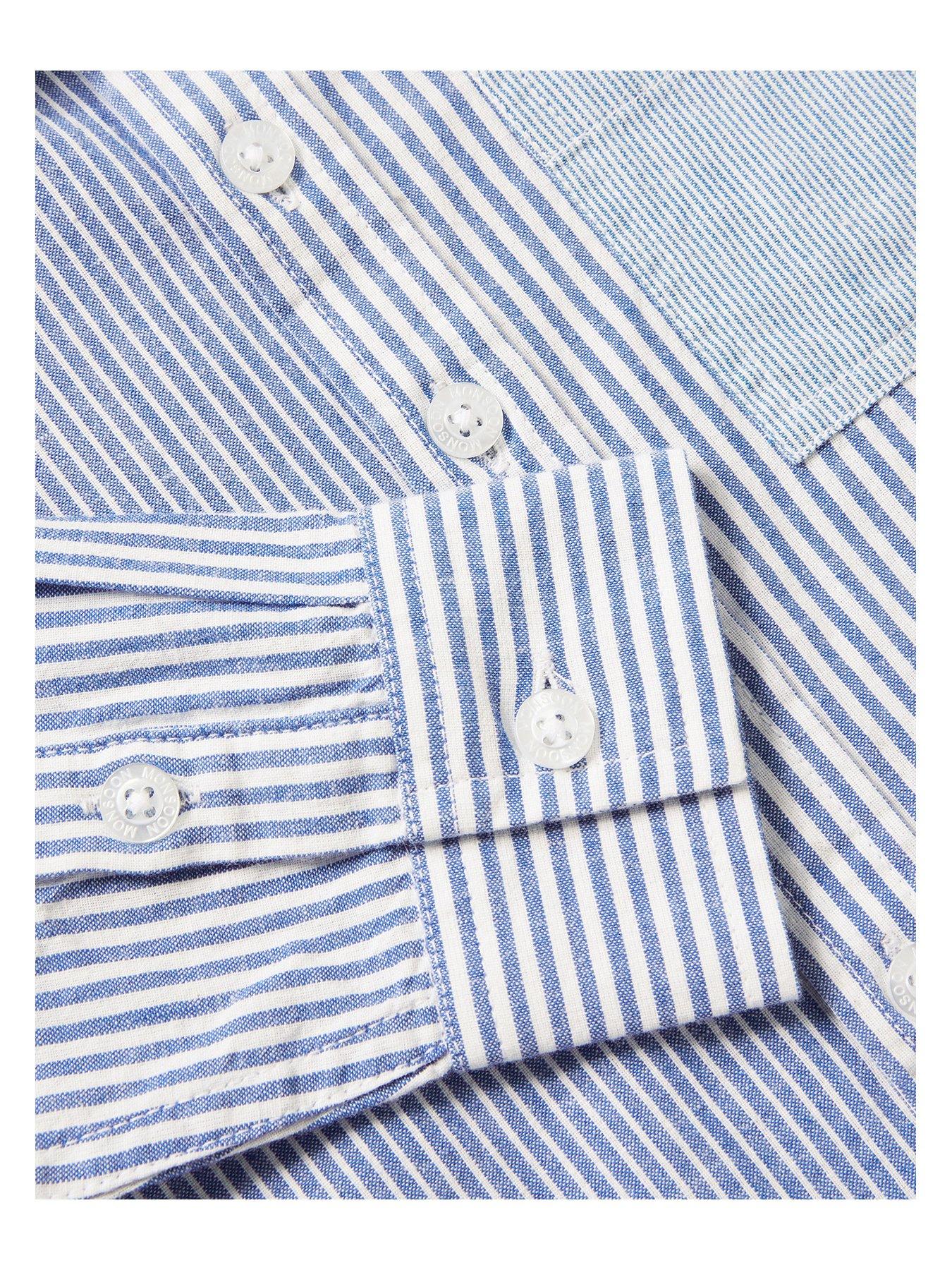  image of monsoon-boys-stripe-hotch-potch-shirt-blue