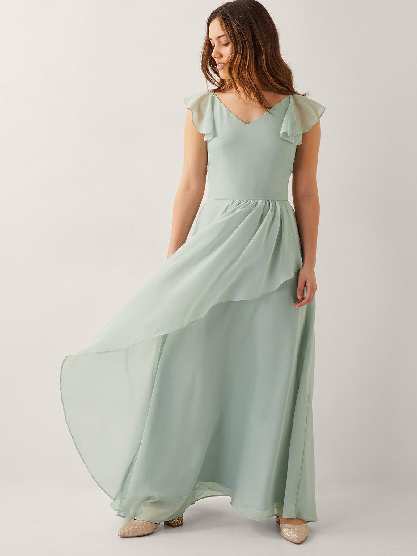  image of monsoon-girls-indie-tie-back-prom-dress-sage