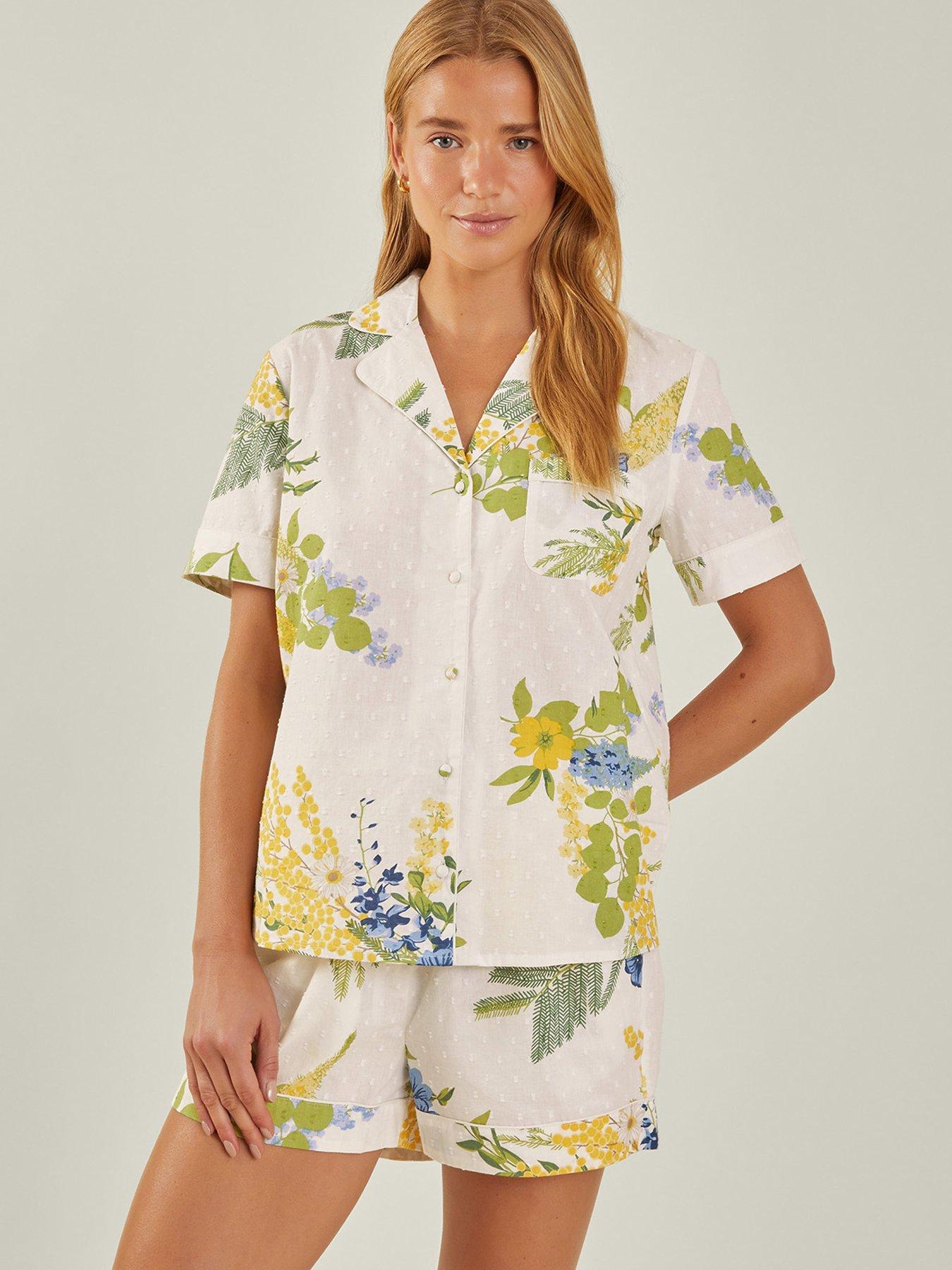 undefined Mimosa Printed Dobby Pyjama Set - Ivory