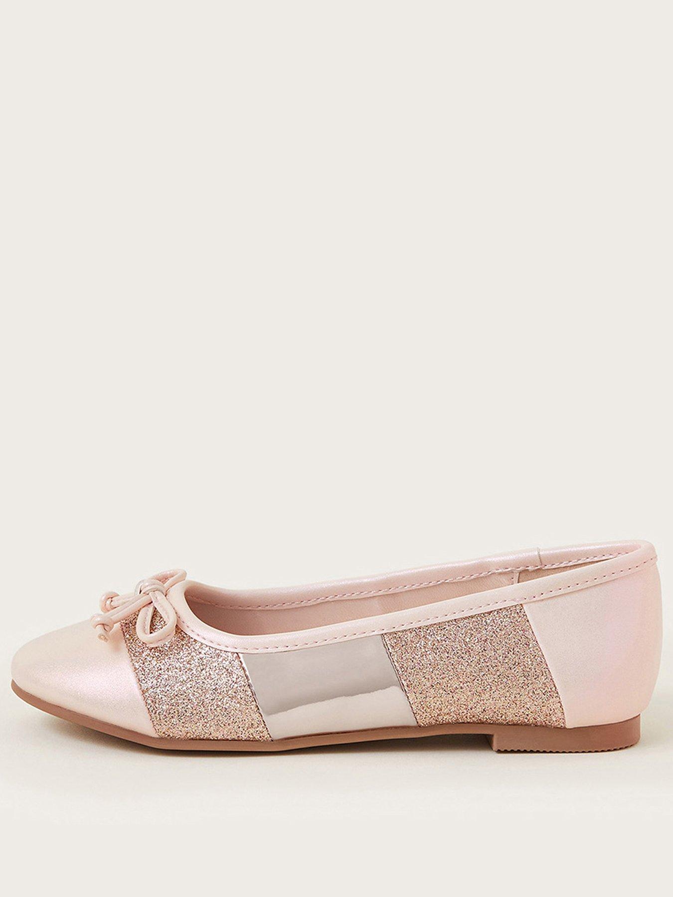  image of monsoon-girls-colourblock-ballerina-shoes-pink