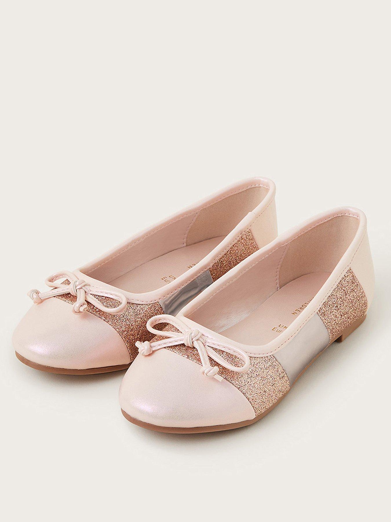  image of monsoon-girls-colourblock-ballerina-shoes-pink