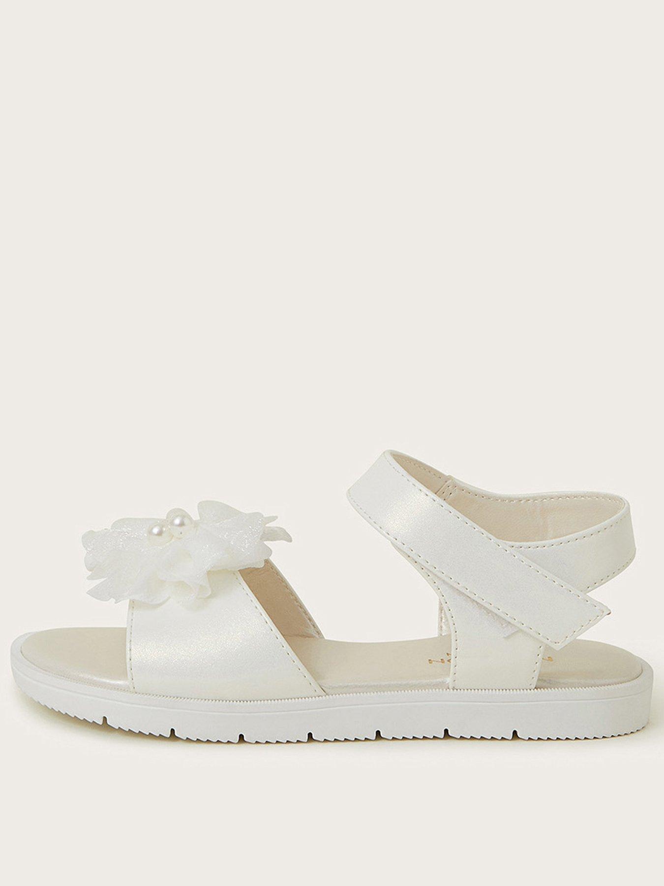  image of monsoon-girls-corsage-flower-sandal-light-cream