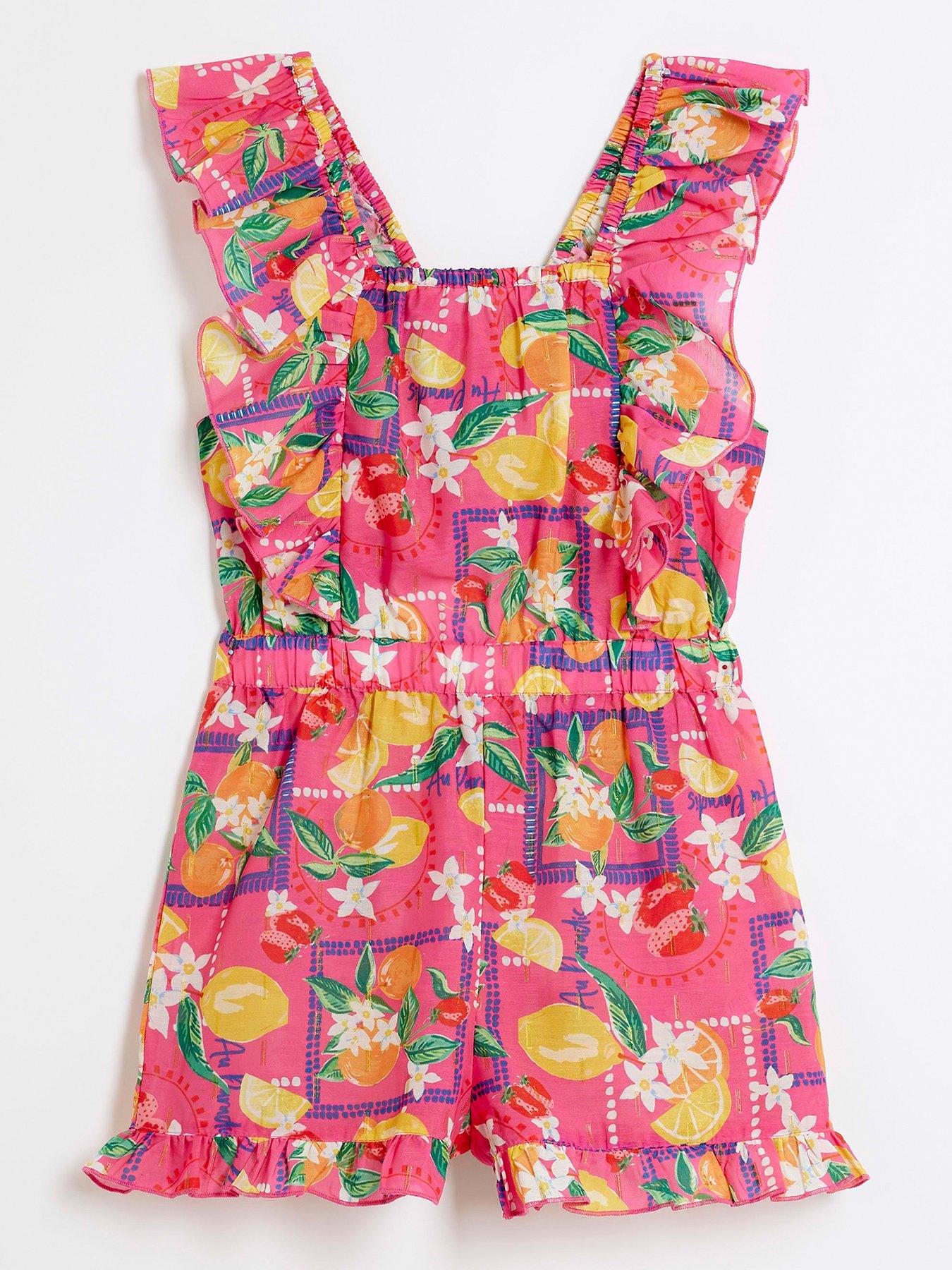 river-island-girls-lemon-print-beach-playsuit-pink