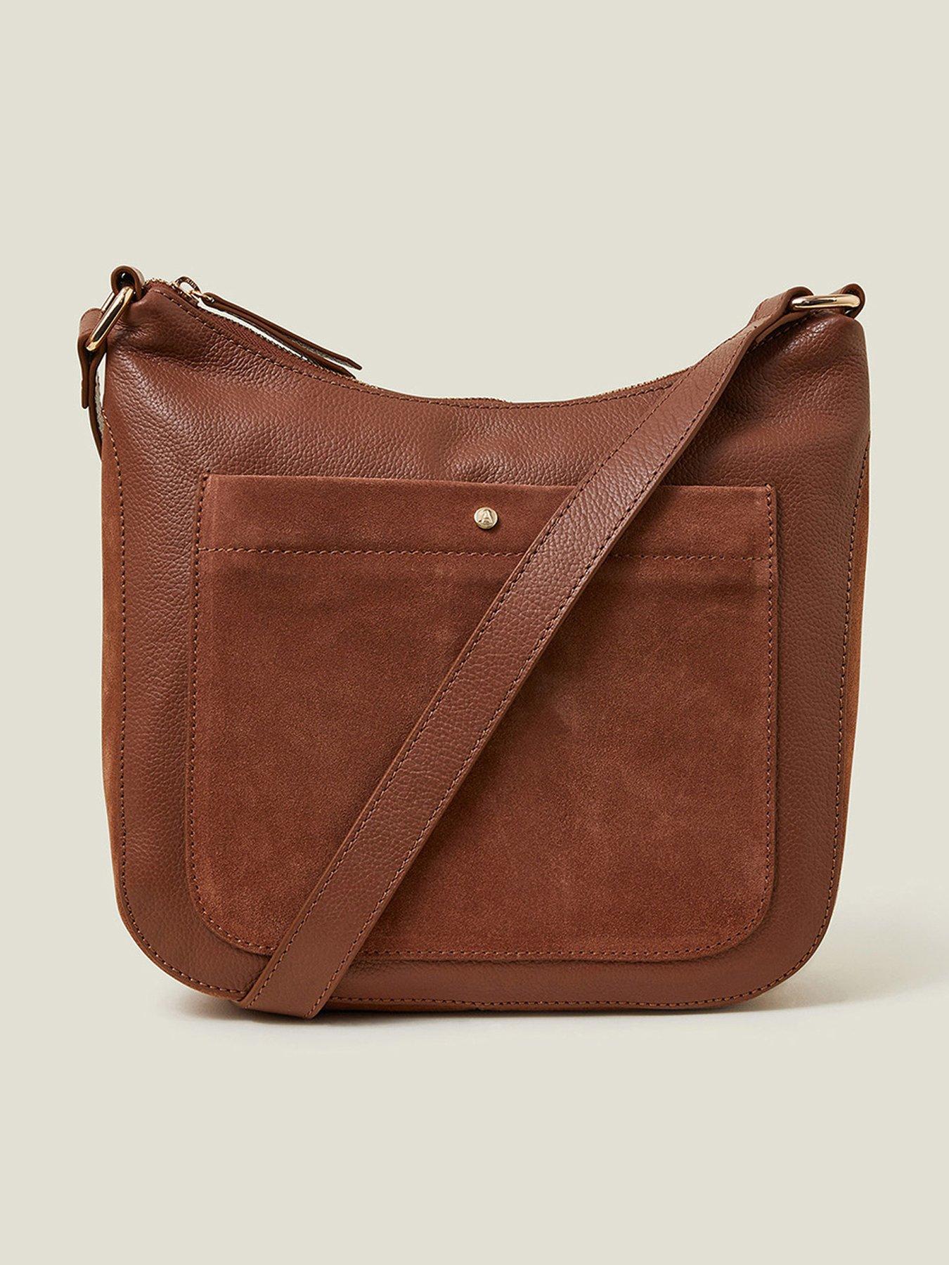  image of accessorize-leather-messenger-bag-tan