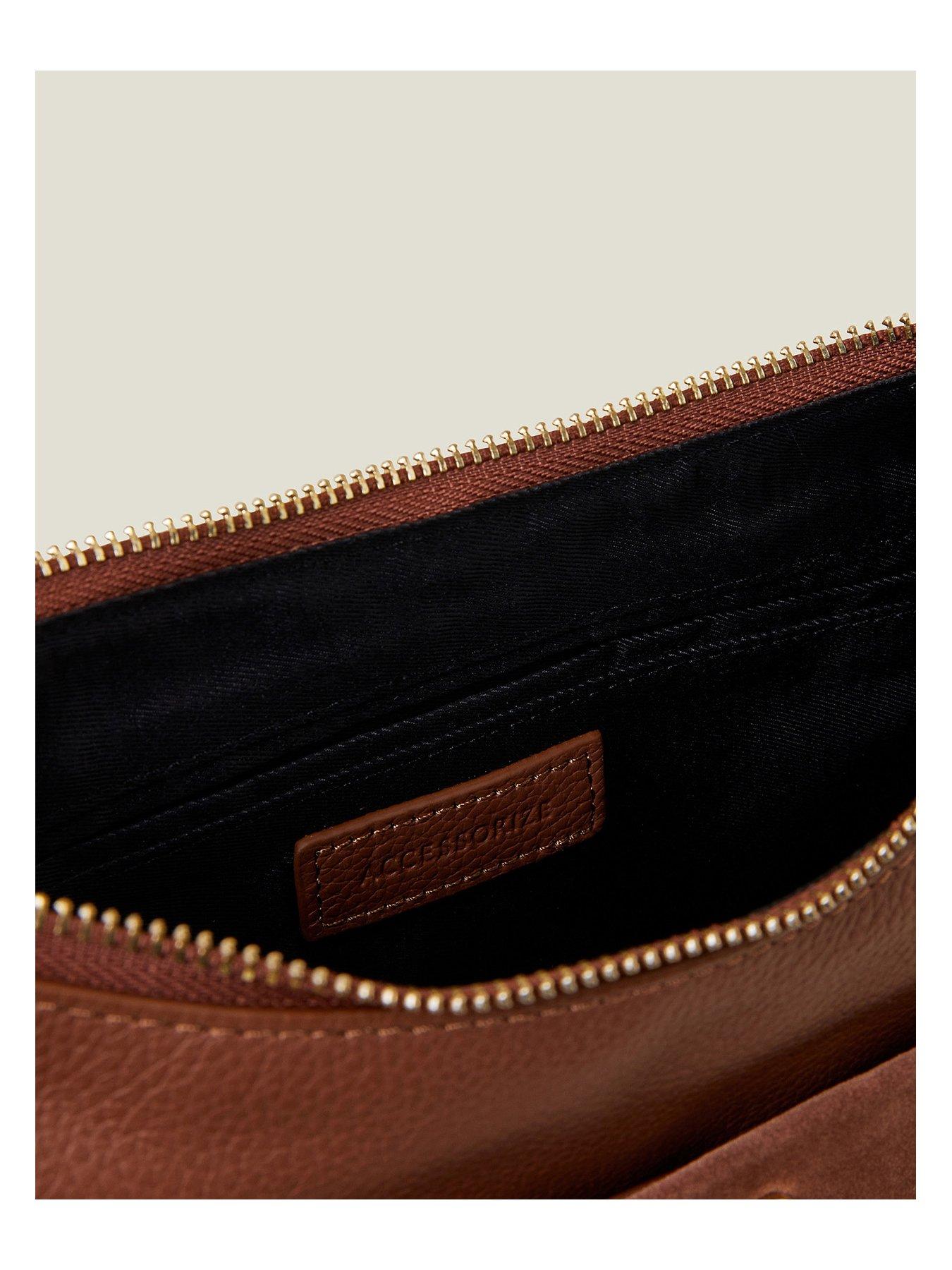  image of accessorize-leather-messenger-bag-tan