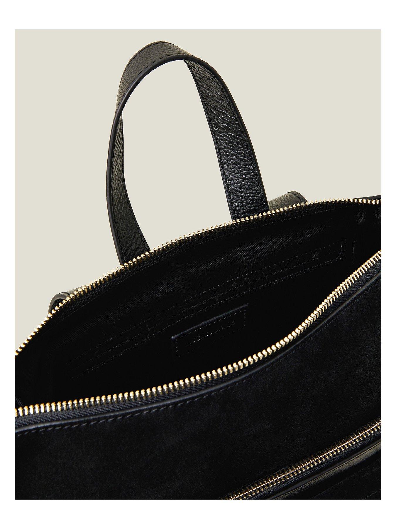  image of accessorize-leather-backpack-black