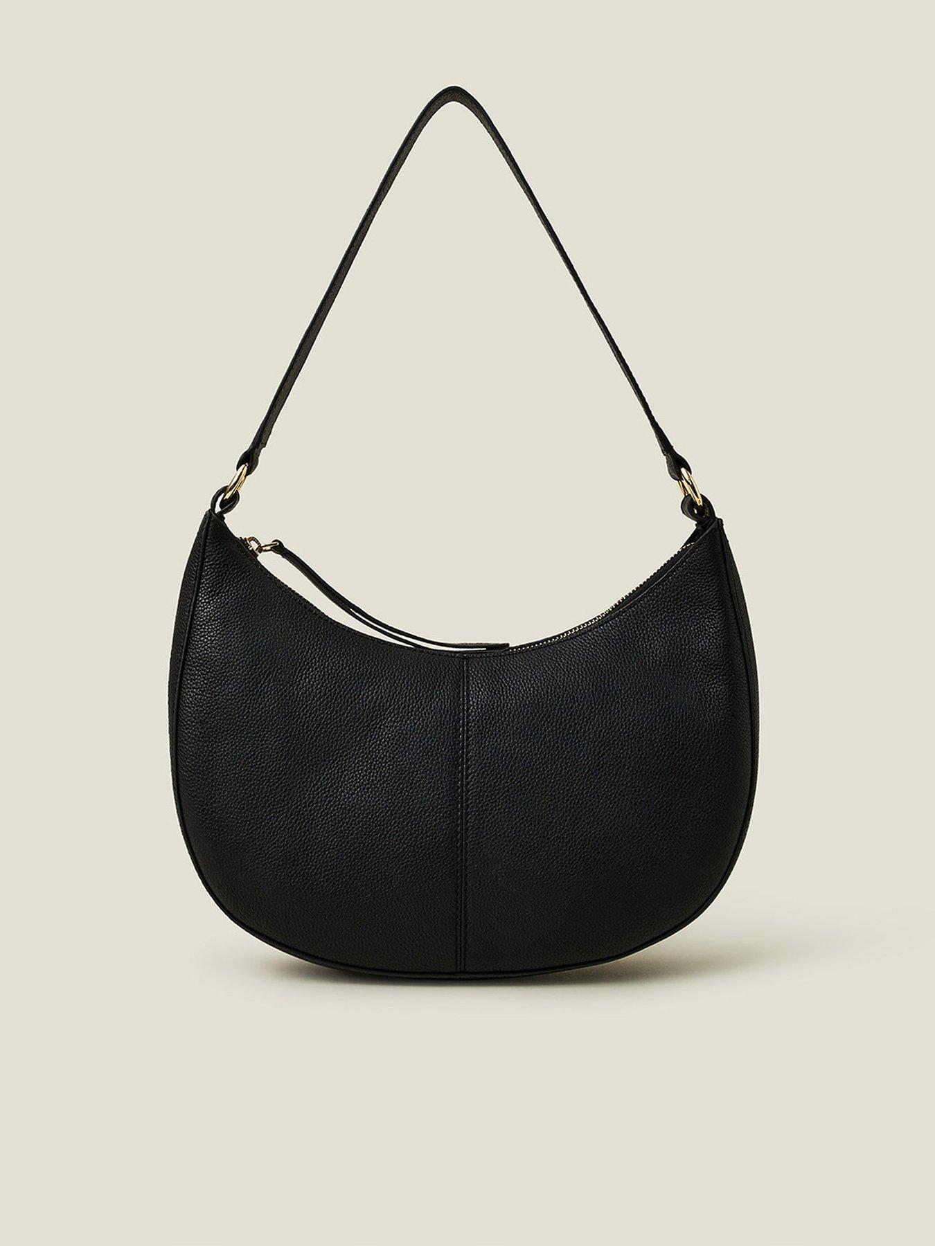  image of accessorize-leather-scoop-shoulder-bag-black