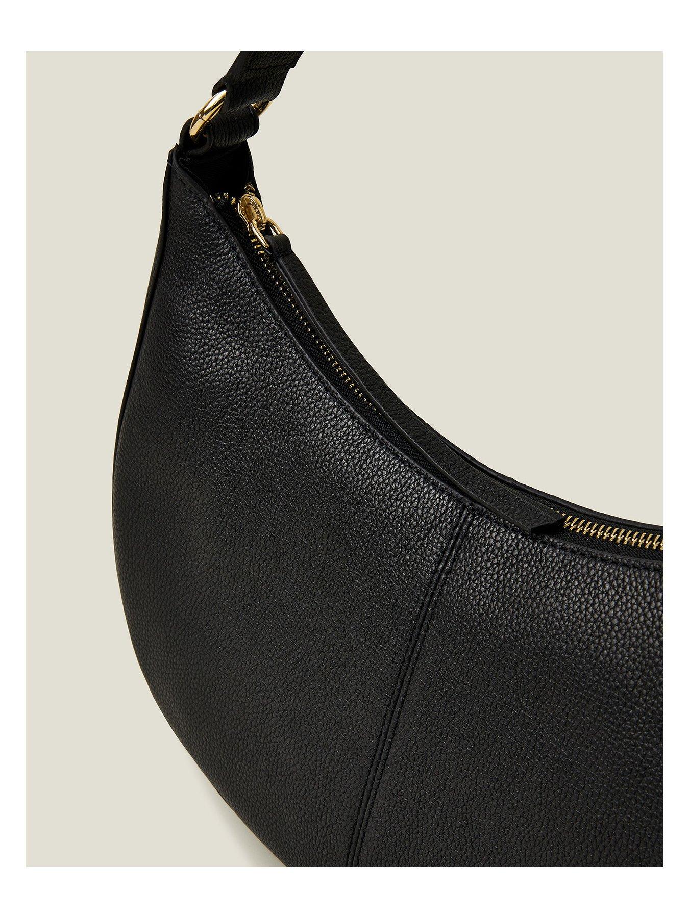  image of accessorize-leather-scoop-shoulder-bag-black