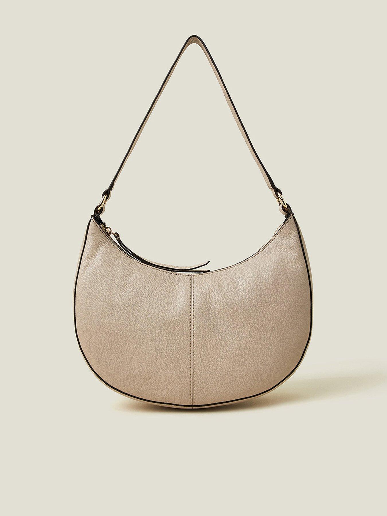  image of accessorize-leather-scoop-shoulder-bag-nude