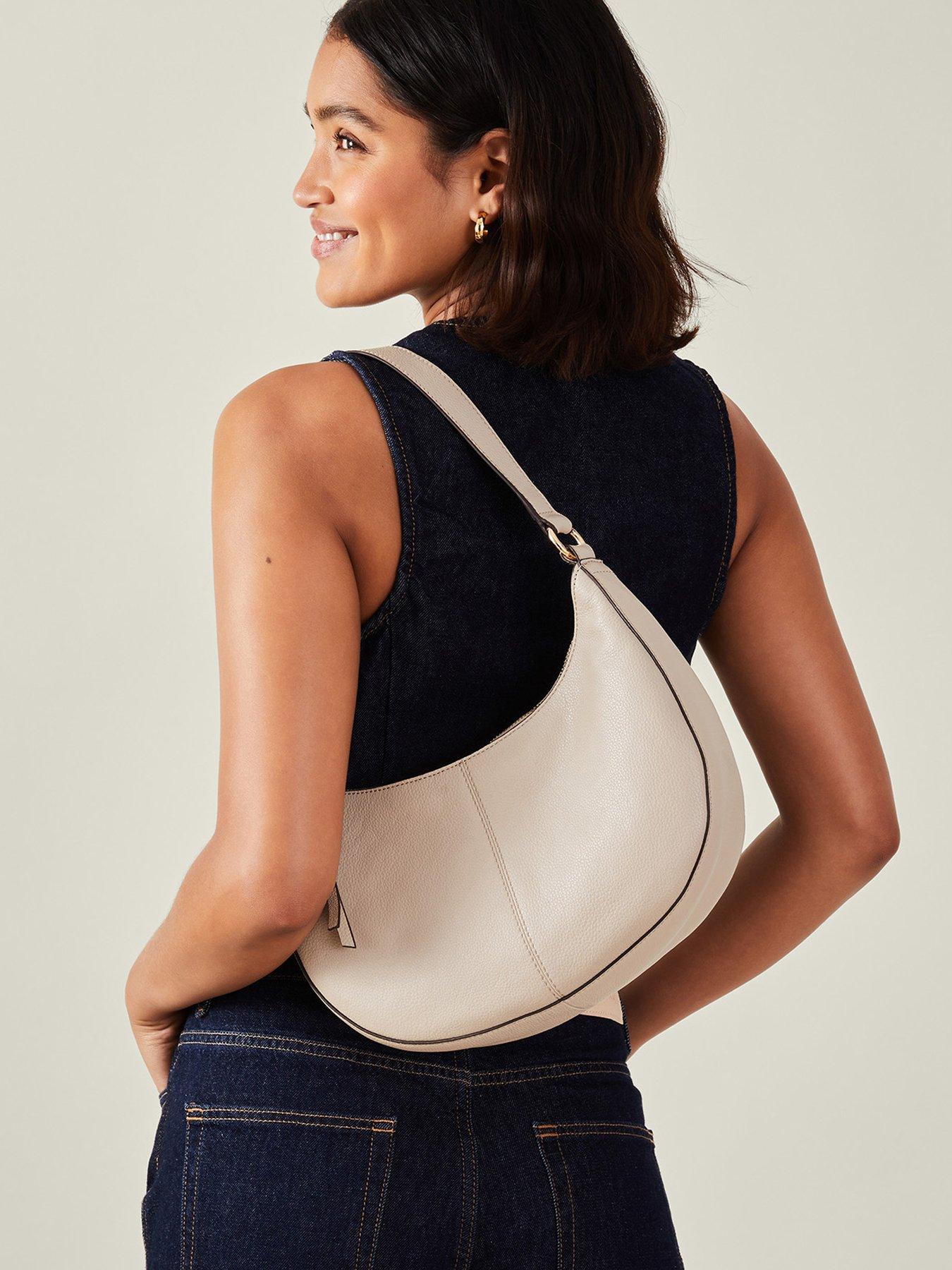  image of accessorize-leather-scoop-shoulder-bag-nude