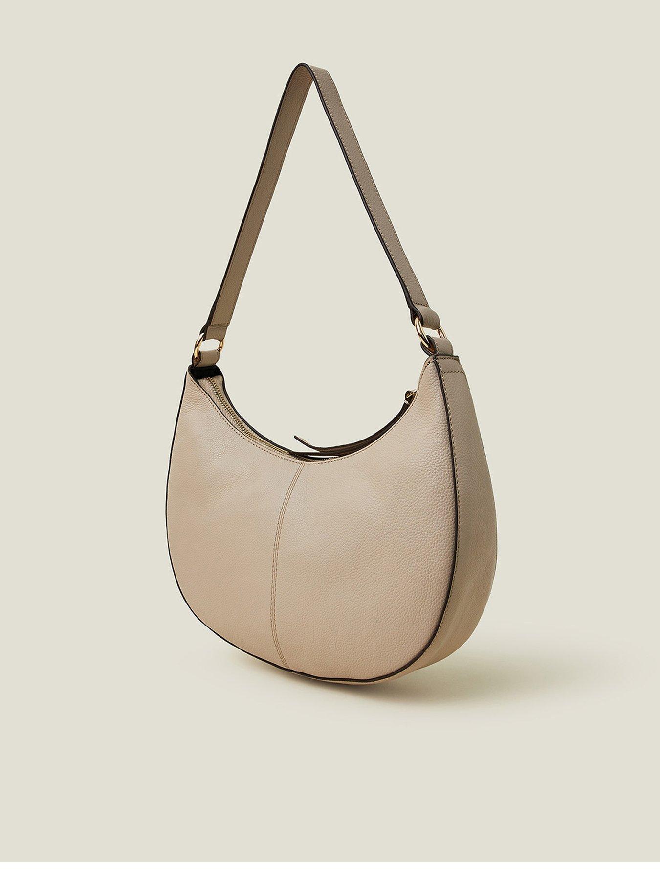  image of accessorize-leather-scoop-shoulder-bag-nude
