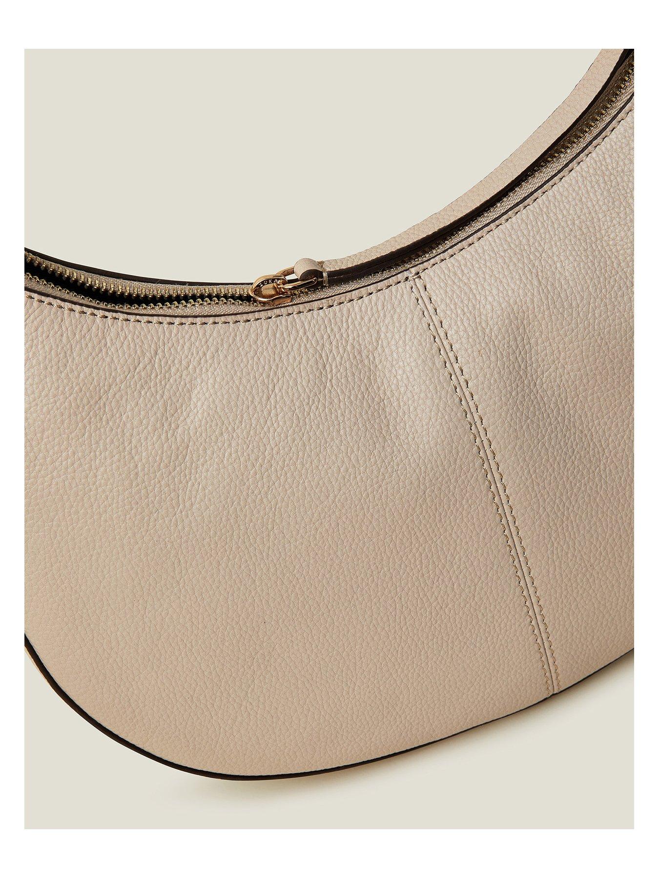  image of accessorize-leather-scoop-shoulder-bag-nude